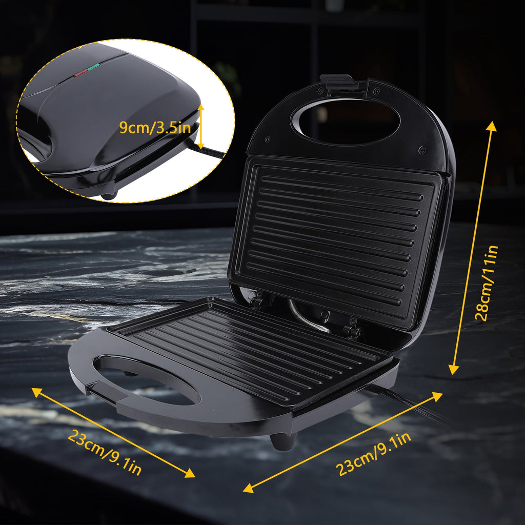 Panini Breakfast Machine Press Grill - 750W Non-Stick Sandwich Press Maker for Sandwich, Burgers, Steak