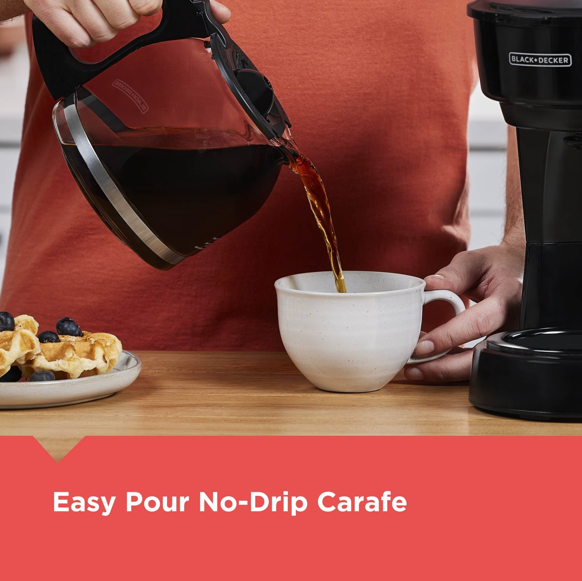 BLACK+DECKER 12-Cup Drip Coffee Maker with Easy On/Off Switch and Sneak-A-Cup Feature