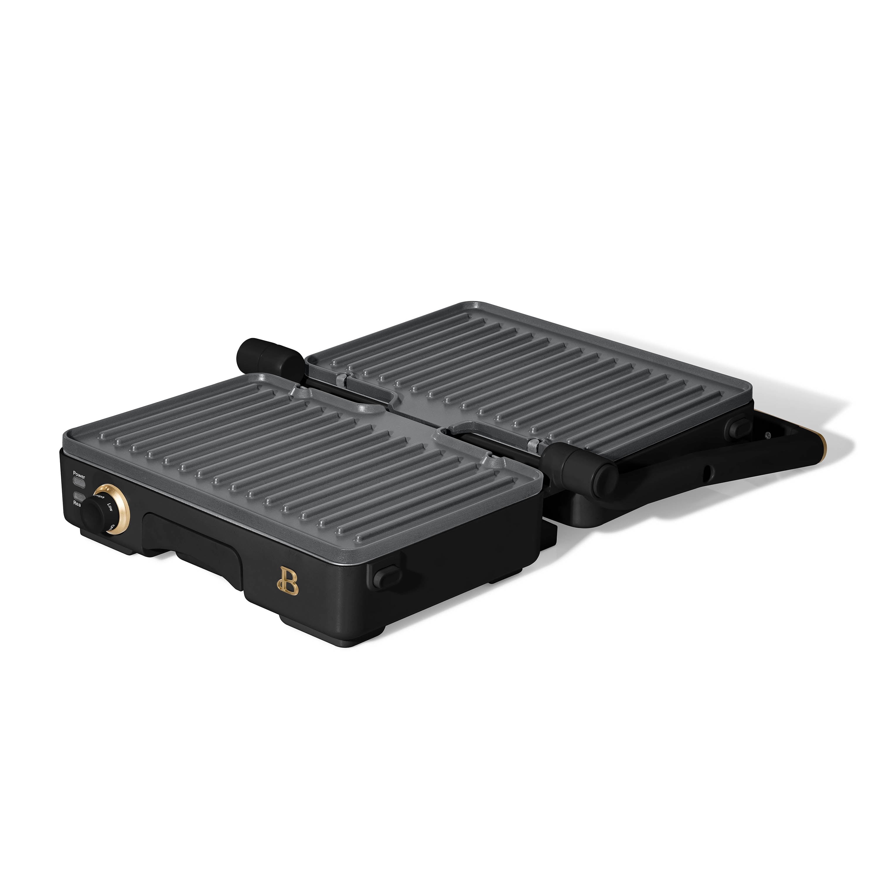 Beautiful 2-in-1 Panini Press & Grill with Detachable Plates - Black Sesame by Drew Barrymore