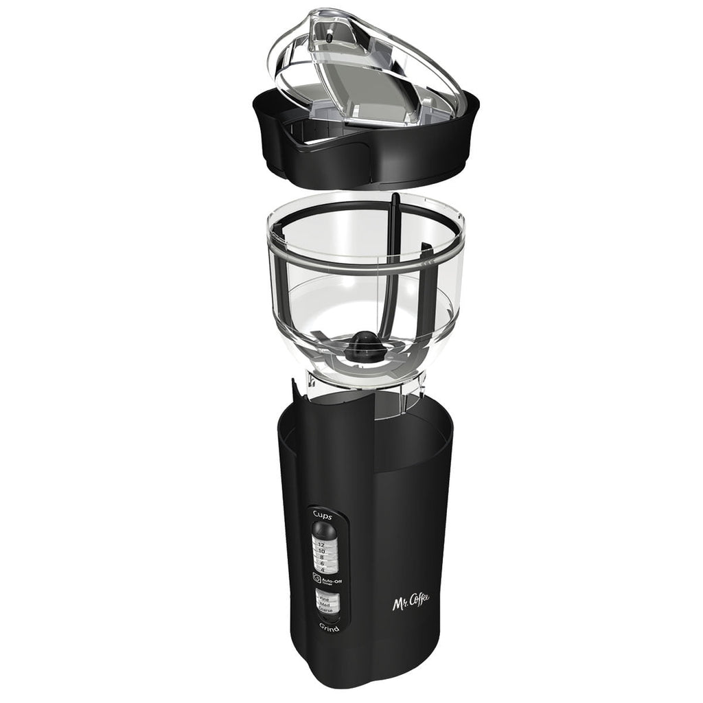 Mr. Coffee New 12 Cup Plastic Coffee Grinder in Black