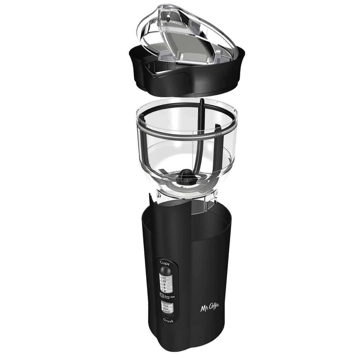 Mr. Coffee New 12 Cup Plastic Coffee Grinder in Black