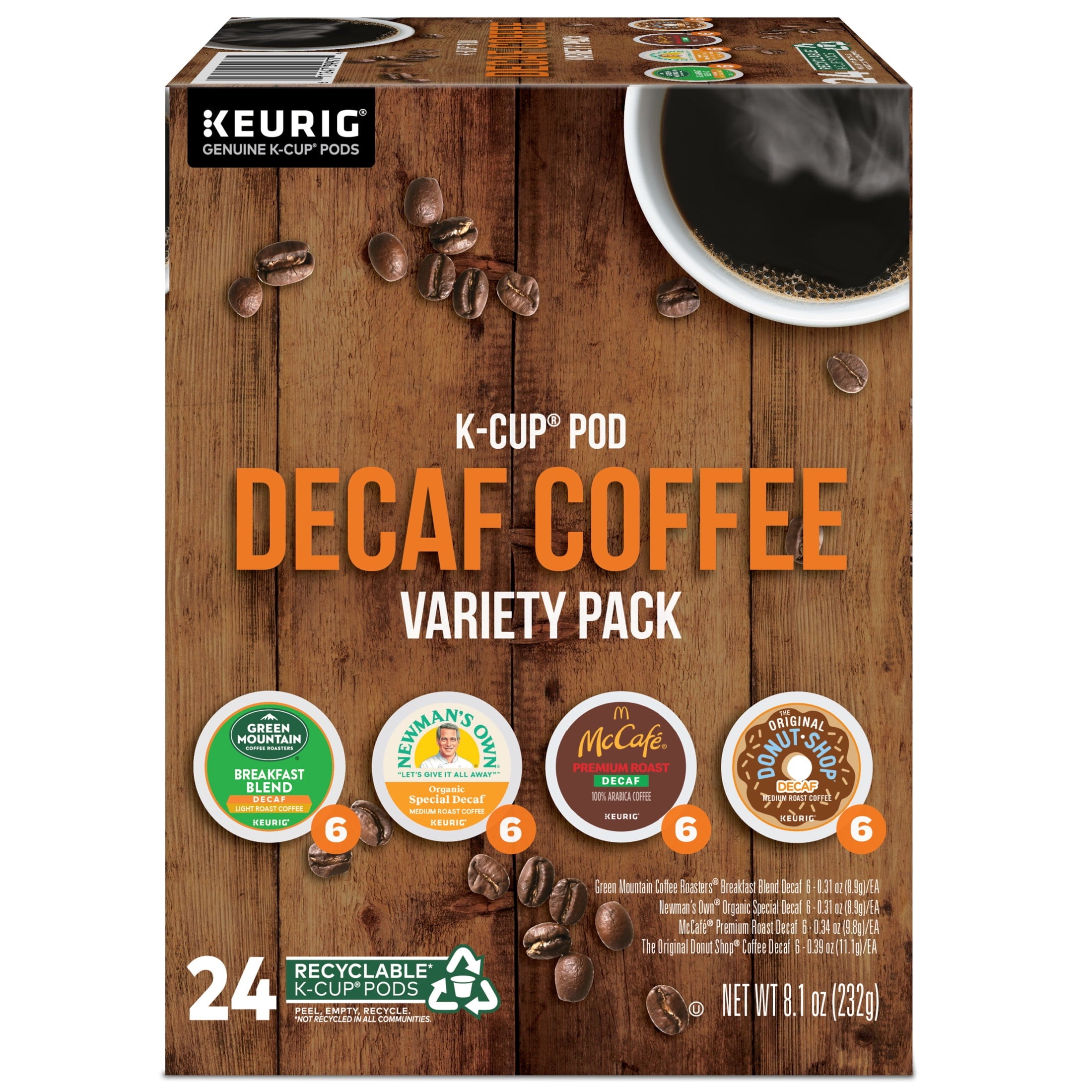 Keurig - Decaf Coffee Variety Pack K-Cup Coffee Pods, 24 Count