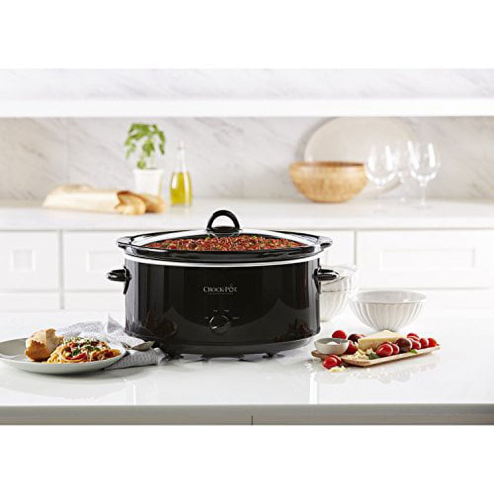Crock-Pot SCV800-B 8-Quart Black Oval Manual Slow Cooker with Warm Settings