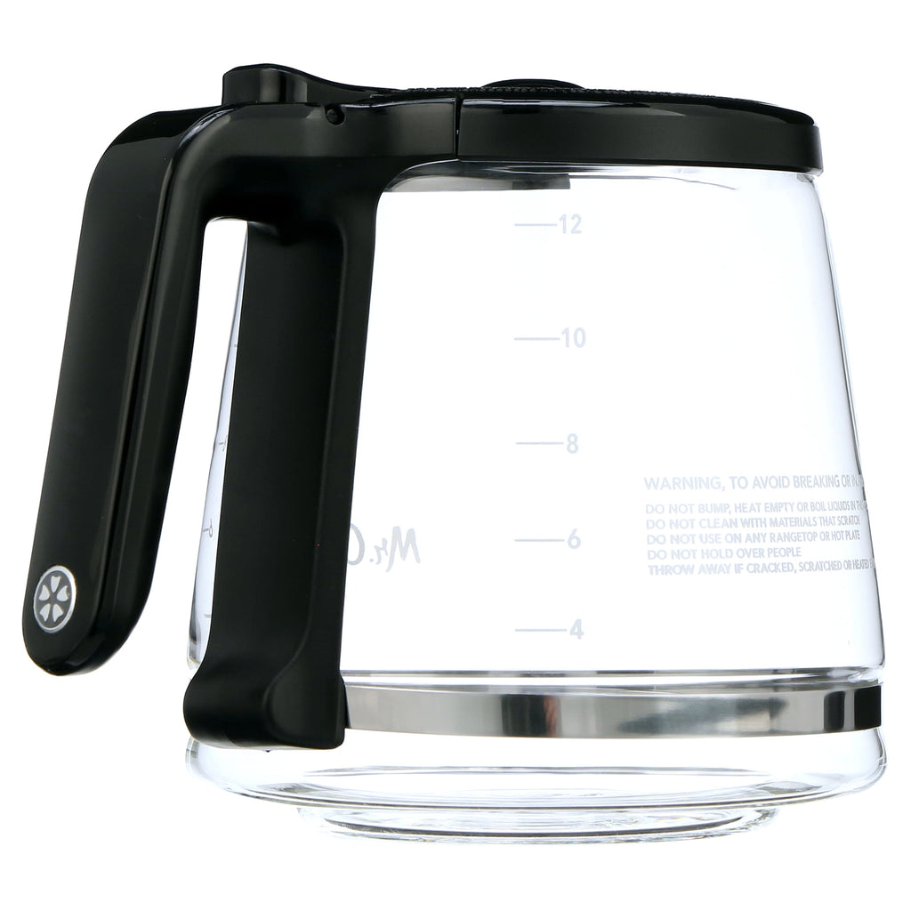 Mr. Coffee 12-Cup Replacement Carafe - Glass - Programmable - Black, Clear
