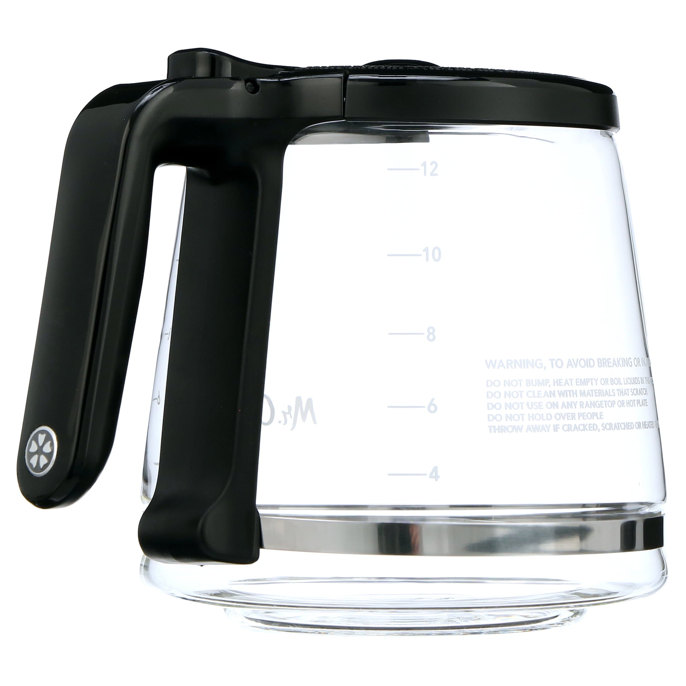 Mr. Coffee 12-Cup Replacement Carafe - Glass - Programmable - Black, Clear