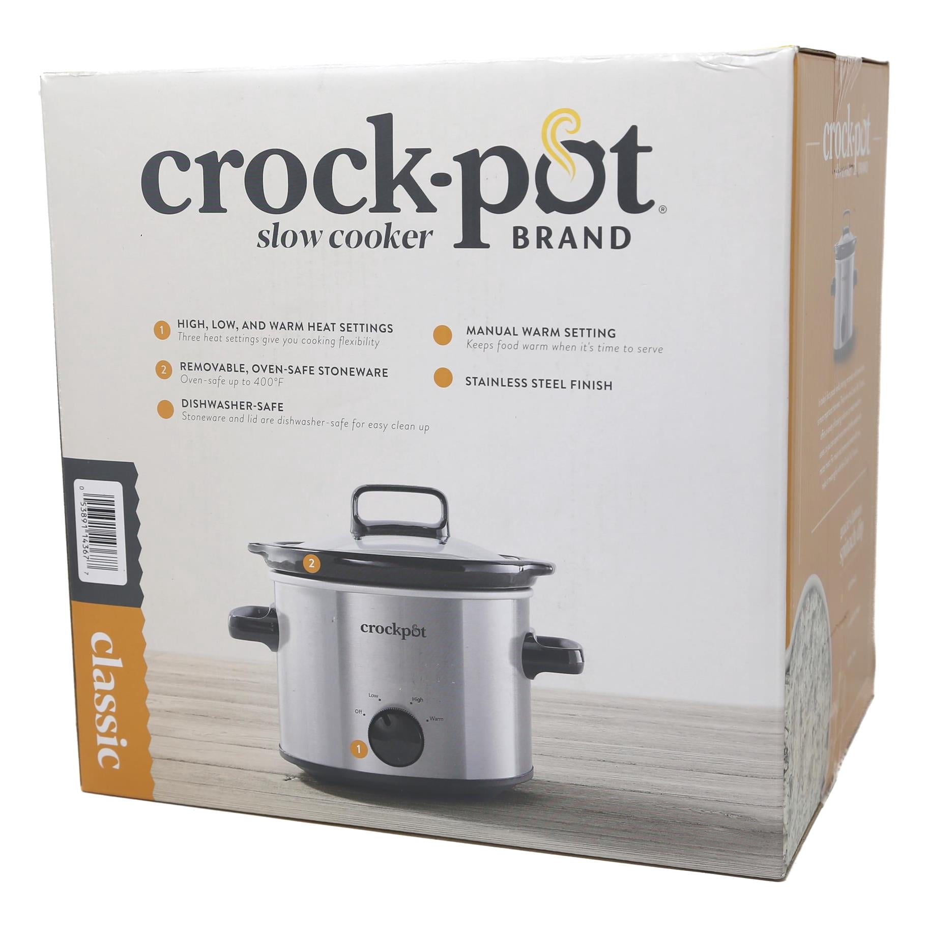 Crock-Pot 2-Quart Classic Slow Cooker - Small Slow Cooker, Stainless Steel