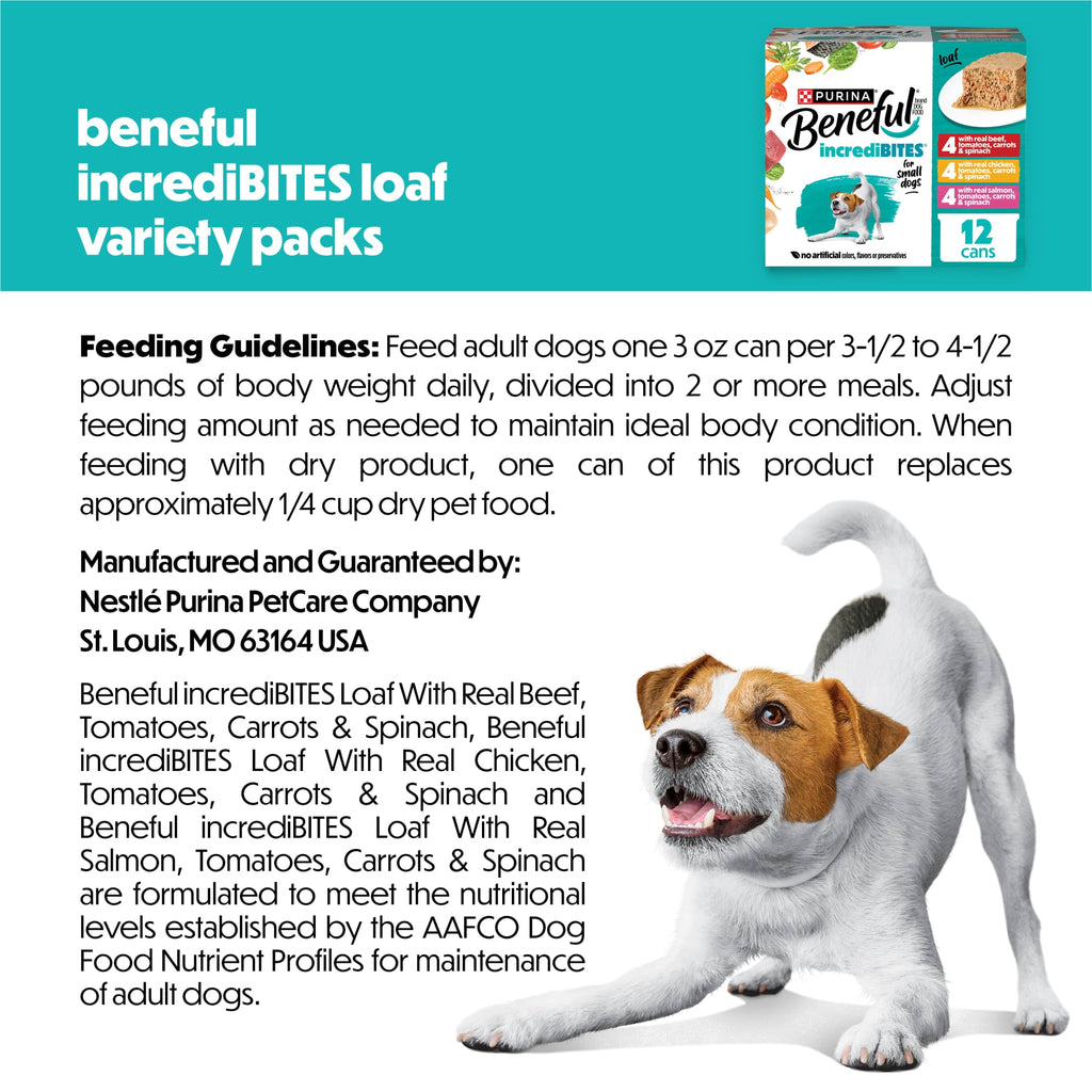 Purina Beneful Incredibites Beef - Chicken, & Salmon Flavored Small Breed Wet Dog Food Variety Pack, 3 oz.