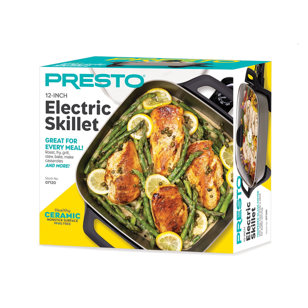 Presto 12-inch Ceramic Electric Skillet with Glass Cover