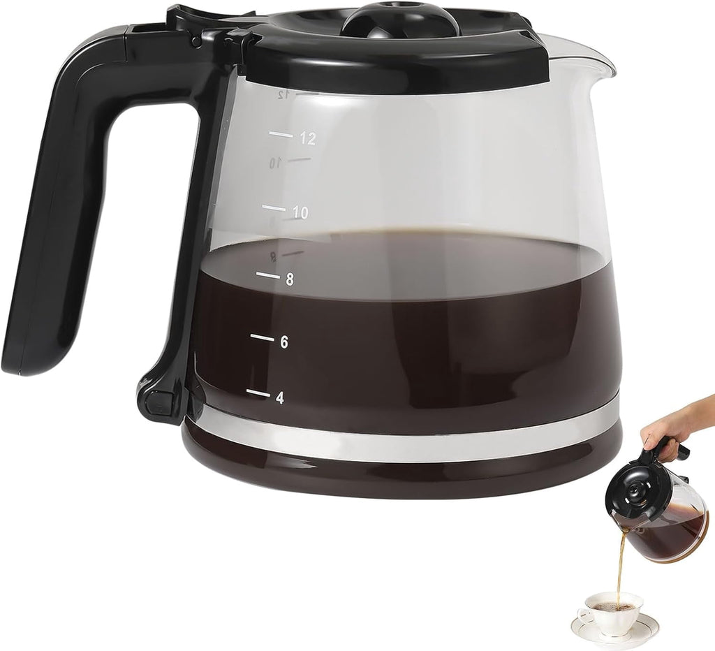12 Cup Coffee Carafe Replacement Compatible with Mr. Coffee – Fits RF - LM, PC, SC Series – Glass Coffee Pot, Easy Pour, Heat Resistant