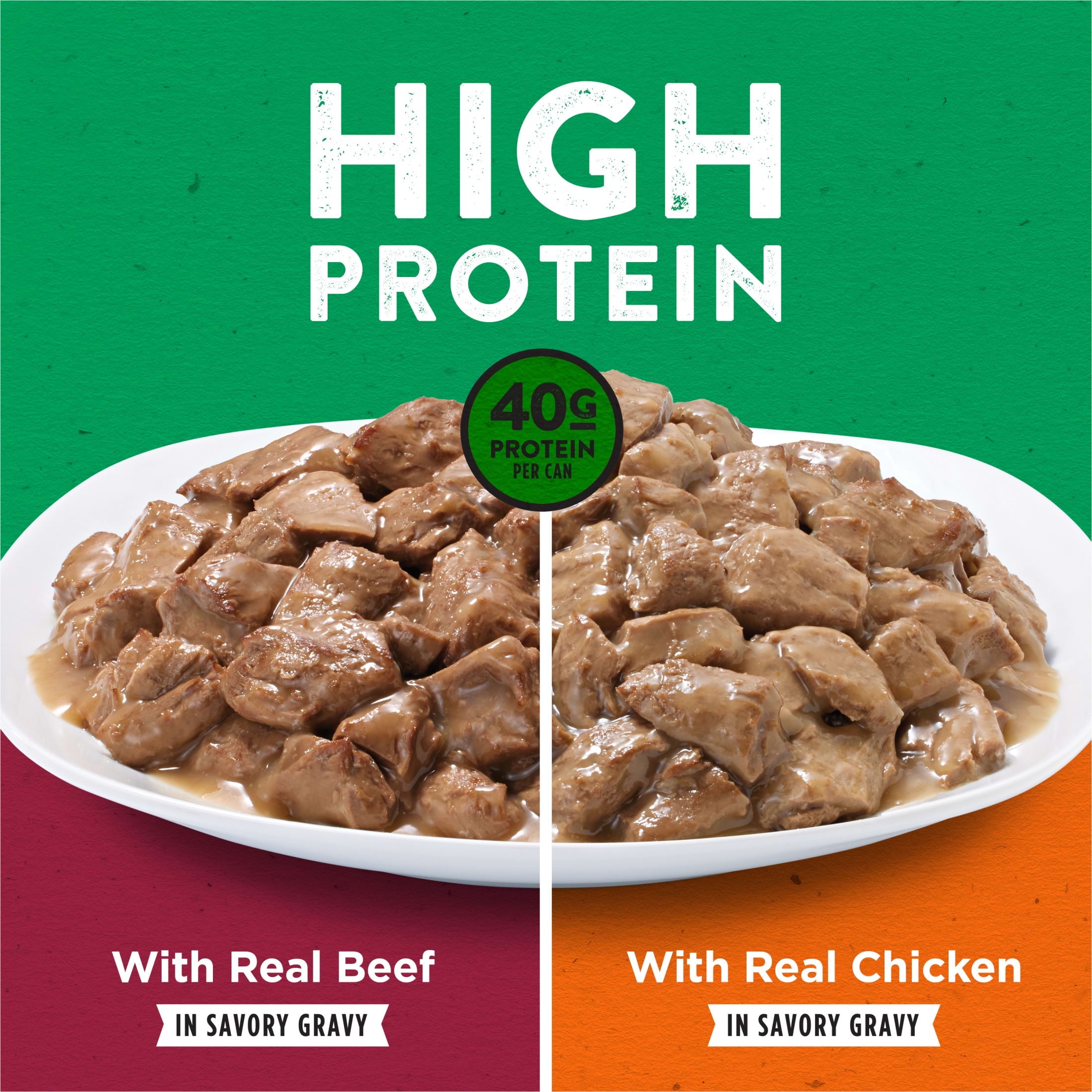 Purina Dog Chow High Protein Dog Food Wet Recipe With Real Chicken or Real Beef In Savory Gravy Variety Pack - 13 oz.