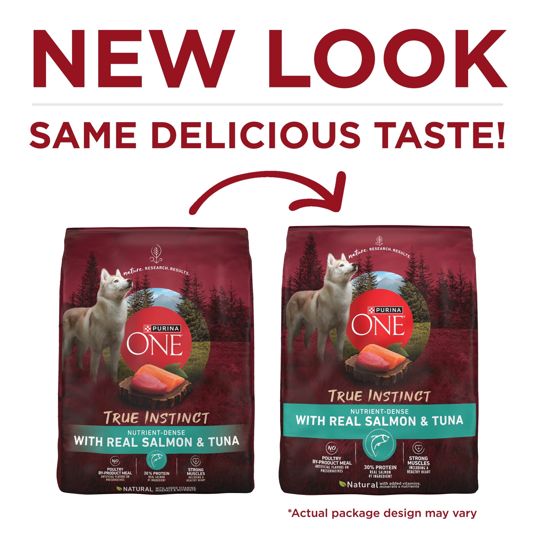 Purina ONE True Instinct With Real Salmon and Tuna Natural With Added Vitamins - Minerals and Nutrients High Protein Dog Food Dry Formula, 7.4 lb.