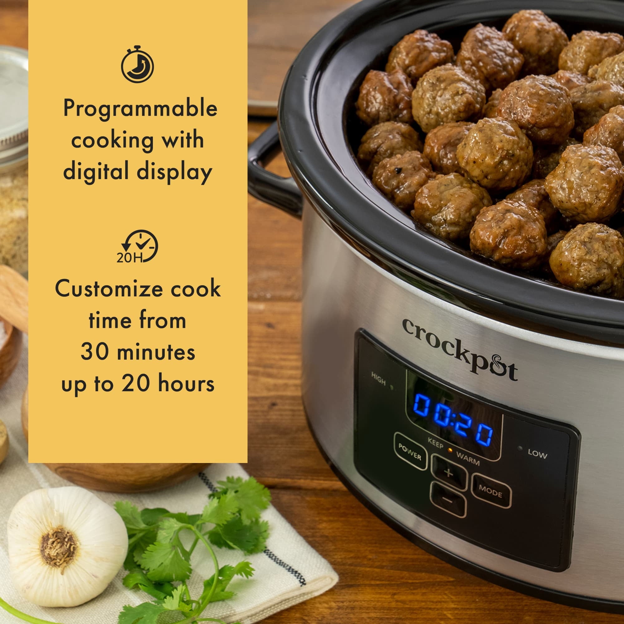 Crockpot Programmable 4-Quart Cook & Carry Slow Cooker - Stainless Steel