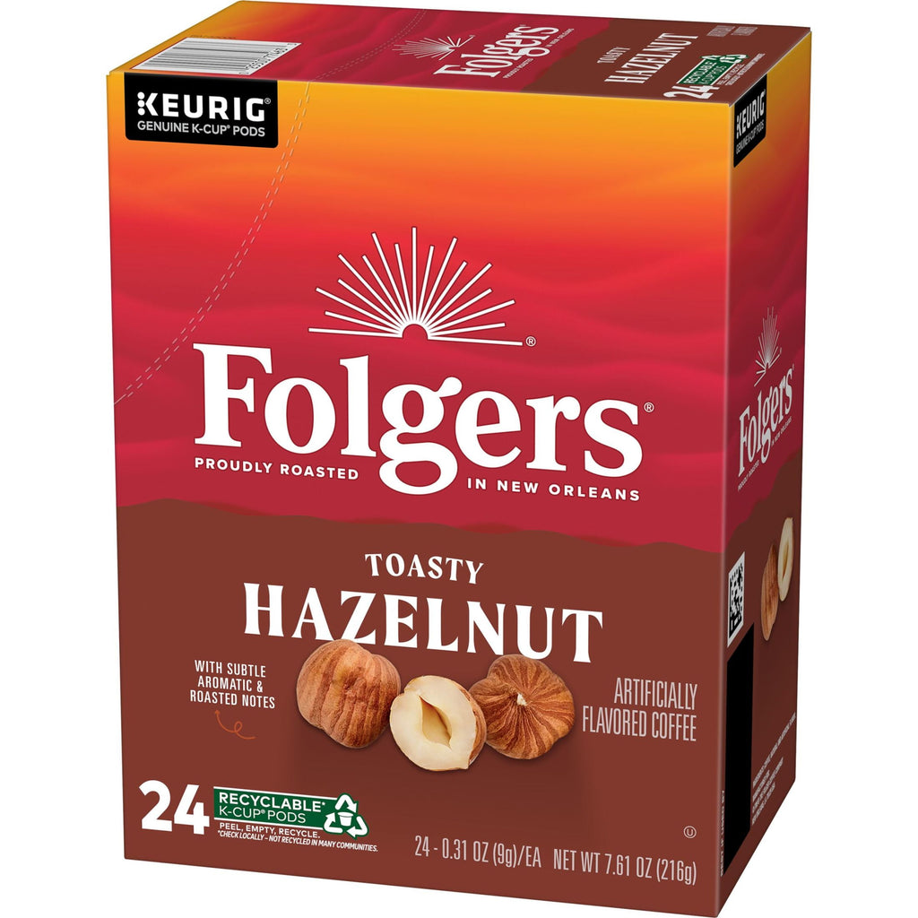 Folgers Toasty Hazelnut Artificially Flavored Coffee - Keurig K Cups, 24 Count Box