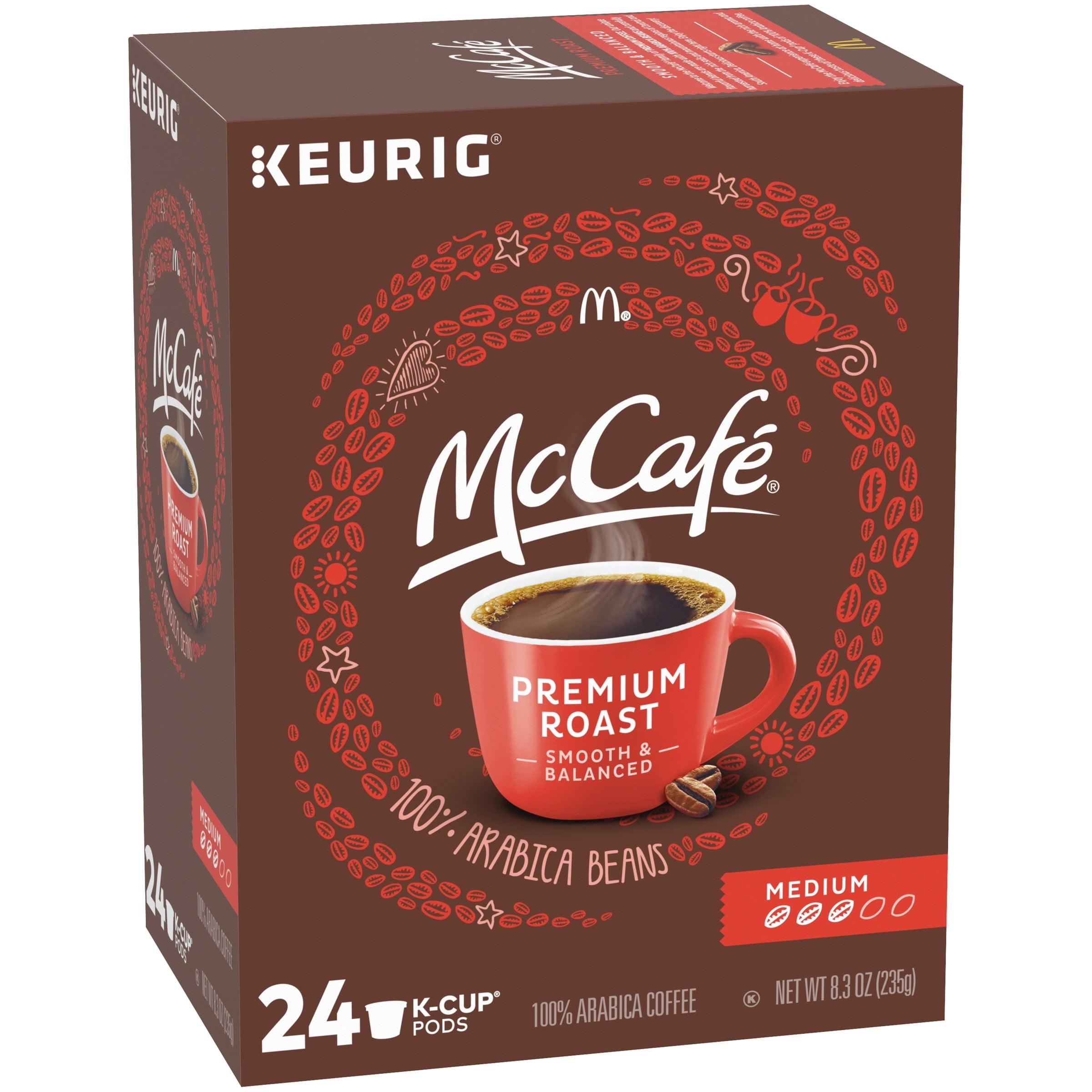 McCafe Premium Roast Coffee K-Cup Coffee Pods - Medium Roast, 24 Count For Keurig Brewers - 4-Pack