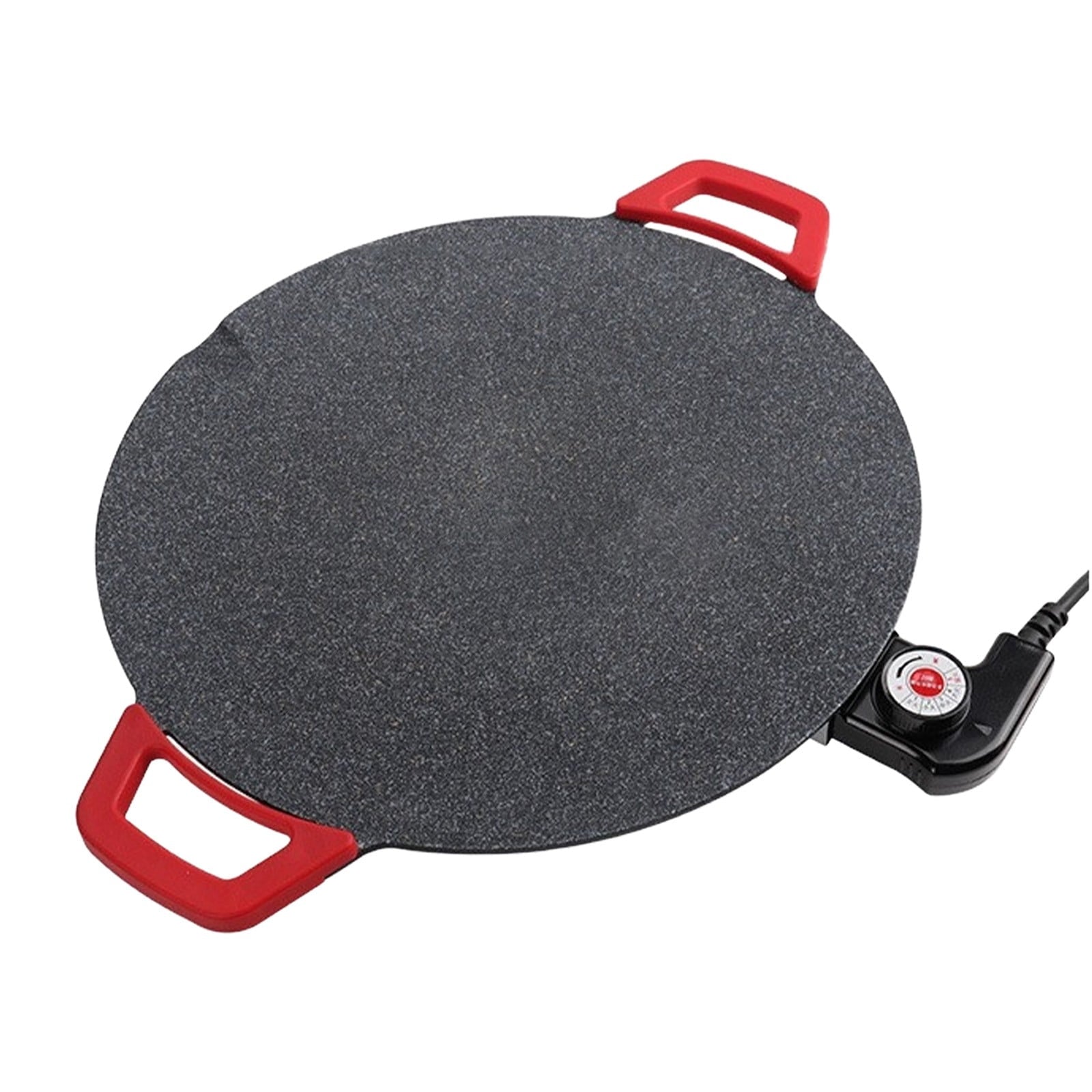 110V Round Nonstick Electric Indoor Grill - Portable Multi-Function Countertop BBQ Griddle, Adjustable Temp Control Non-Stick Cooking Plate for Steak, Pancake, Meat & Vegetable Home Use