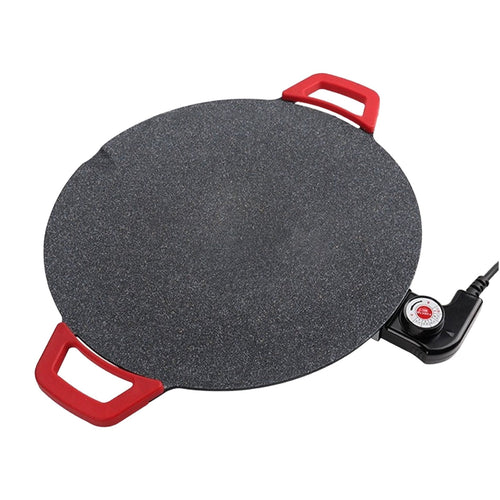 110V Round Nonstick Electric Indoor Grill - Portable Multi-Function Countertop BBQ Griddle, Adjustable Temp Control Non-Stick Cooking Plate for Steak, Pancake, Meat & Vegetable Home Use