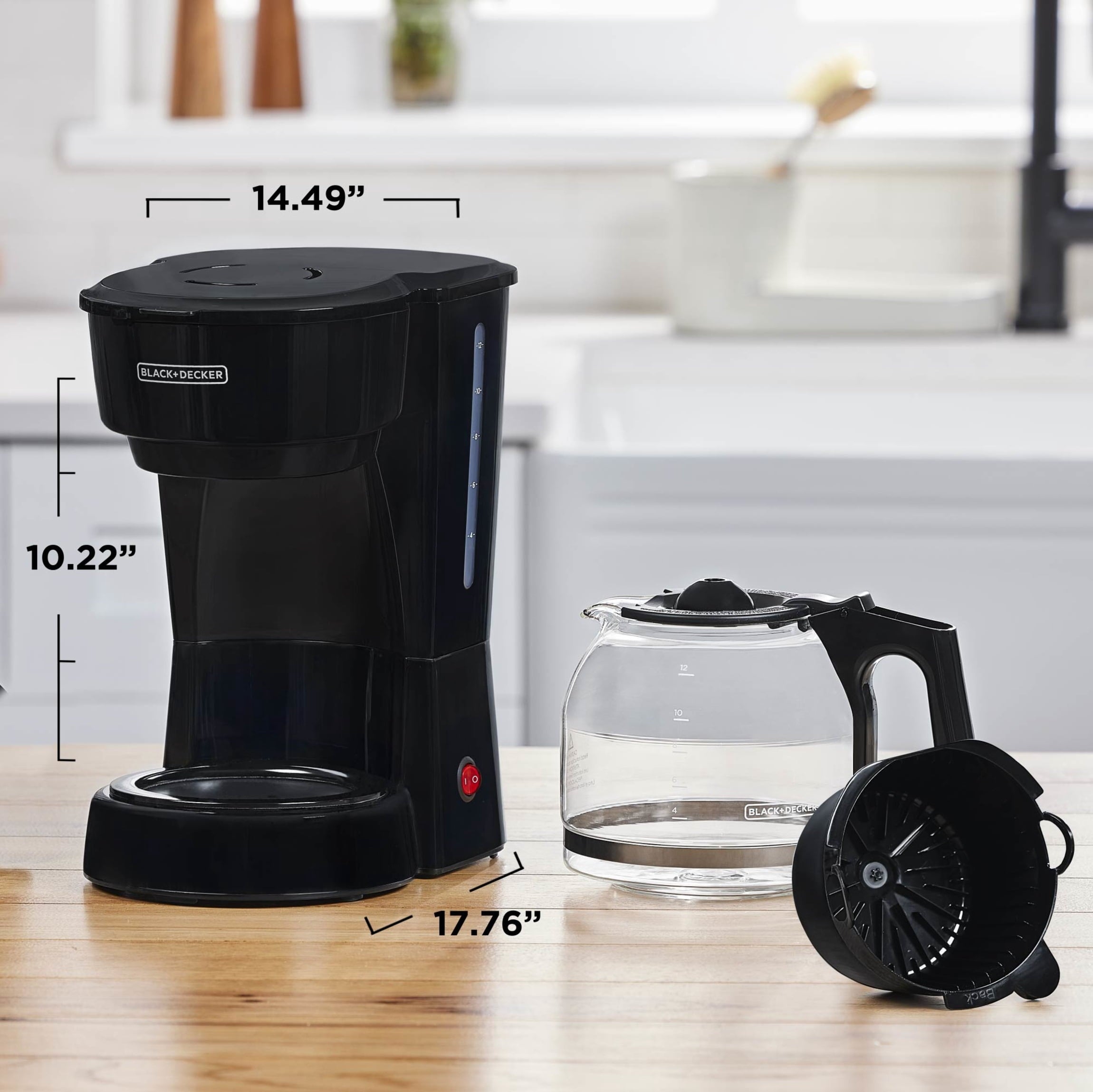 BLACK+DECKER 12-Cup Drip Coffee Maker with Easy On/Off Switch and Sneak-A-Cup Feature