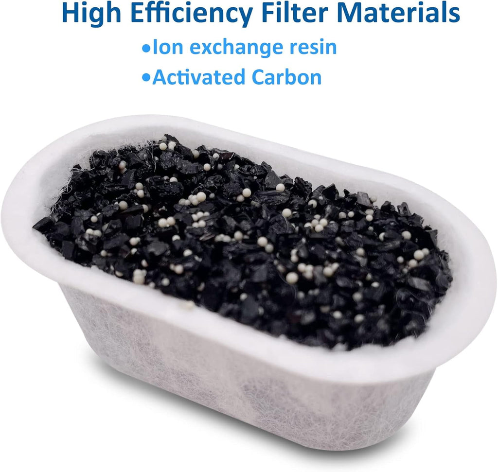 6 Pack Advanced Replacement Water Filter Cartridges for Mr. Coffee Easy Measure and Dishwashable 12-Cup Coffee Makers - 2-step Advanced Filtration System with Activated Carbon and ion Exchange Resin