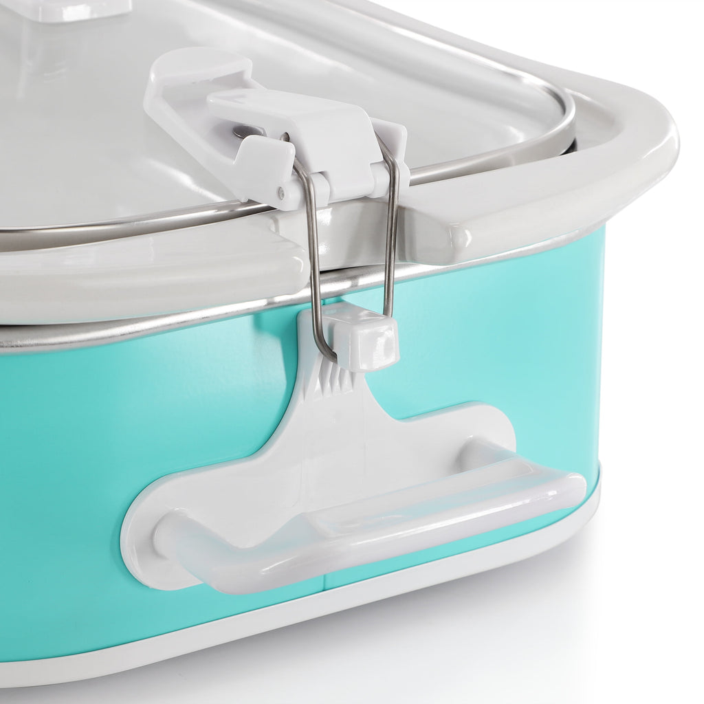 MegaChef 3.5 Quart Casserole Slow Cooker with 3 Temperature Settings (Turquoise)