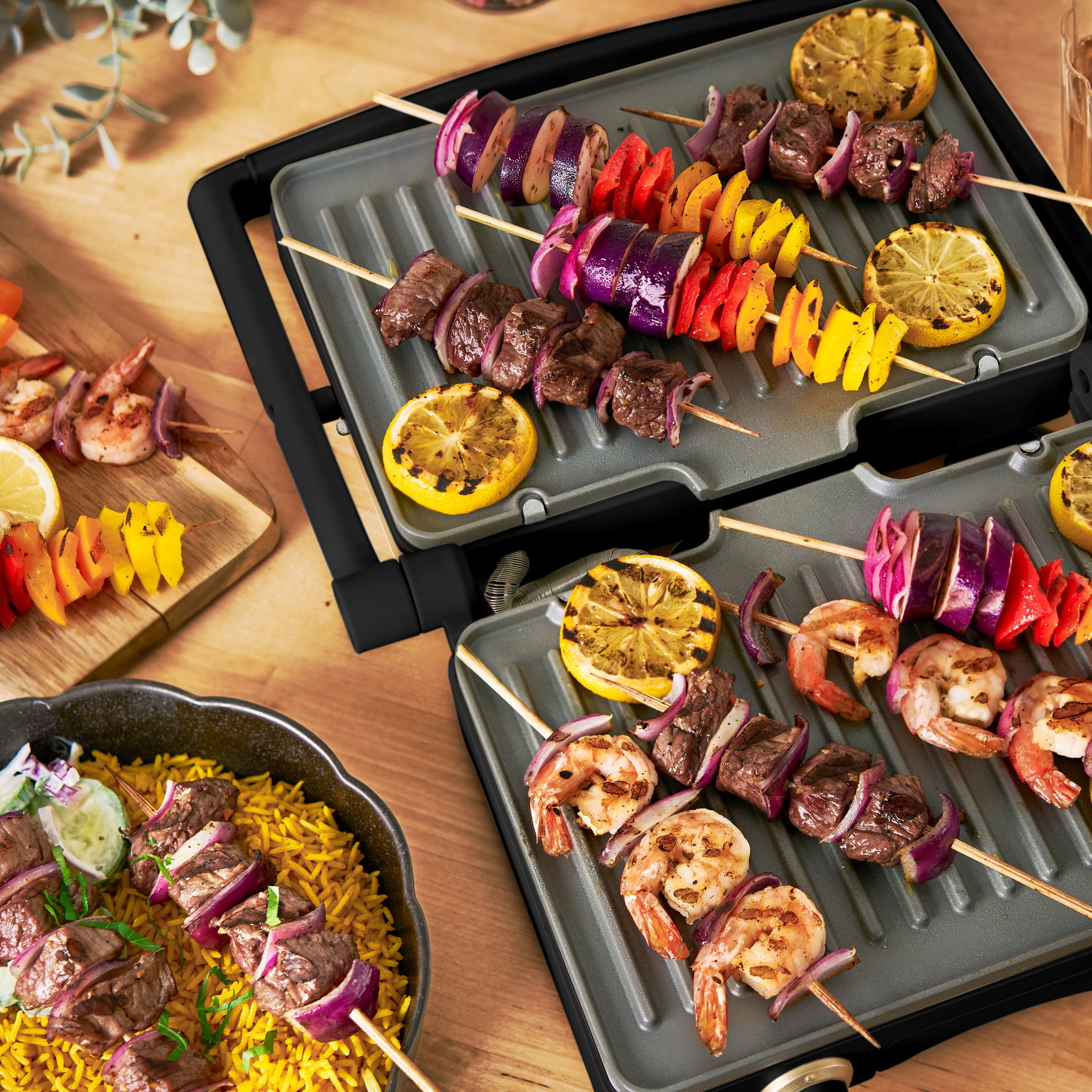 Beautiful 2-in-1 Panini Press & Grill with Detachable Plates - Black Sesame by Drew Barrymore