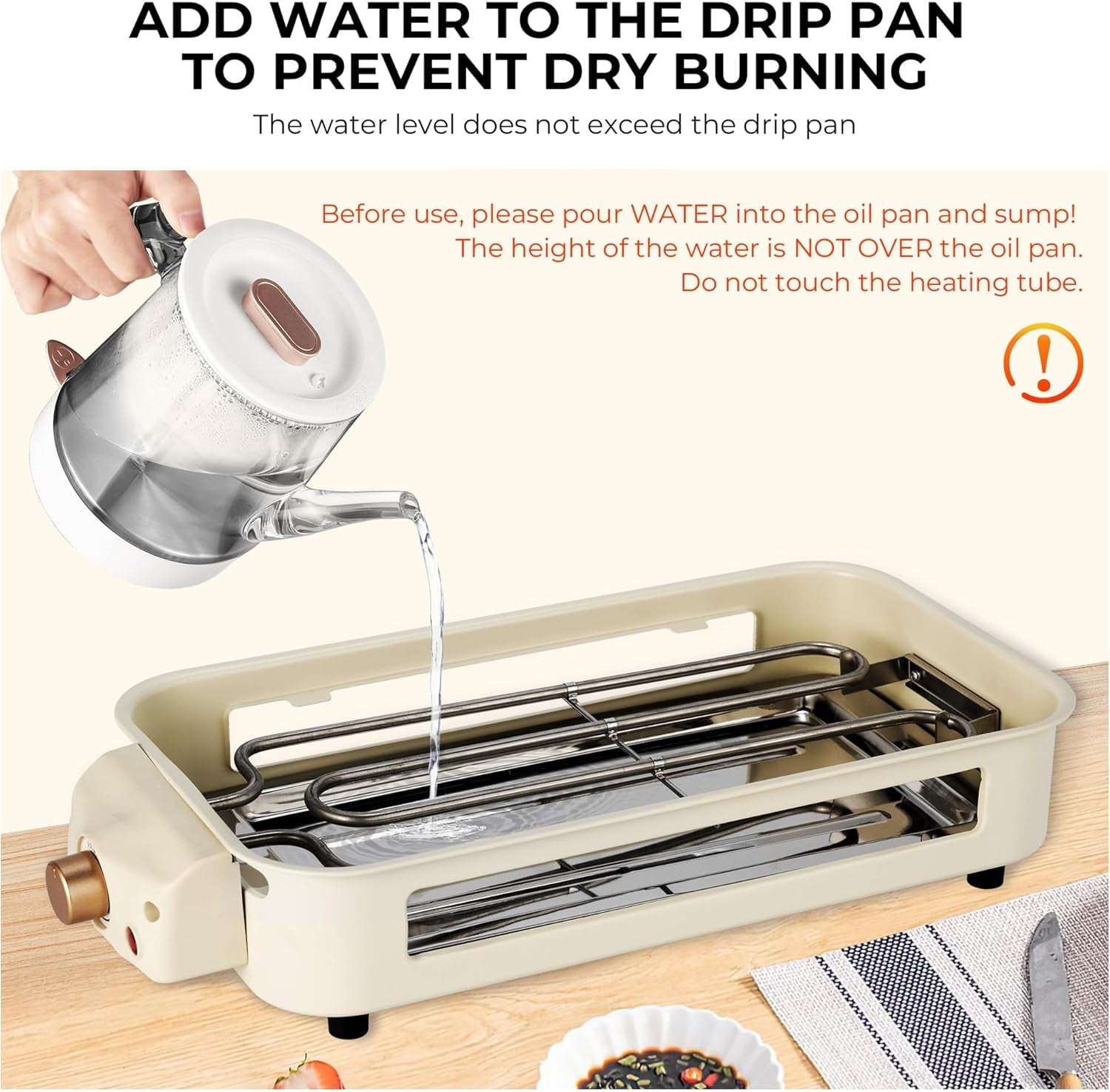 Electric Indoor Grill - 2 in 1 Indoor Grills for Kitchen with Grill Net & Non-Stick Cooking Removable Plate, Temperature Control, Dishwasher Safe, 1500W Smokeless barbecue