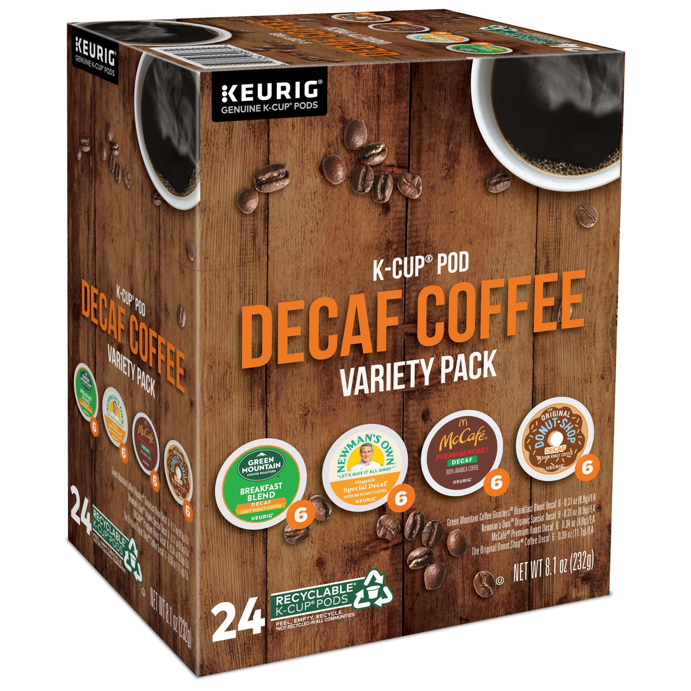 Keurig - Decaf Coffee Variety Pack K-Cup Coffee Pods, 24 Count