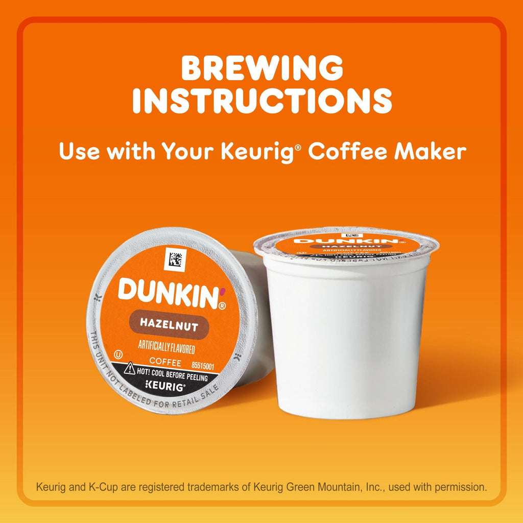 Dunkin’ Hazelnut Artificially Flavored Coffee - Keurig K Cup Pods, 22 Count Box
