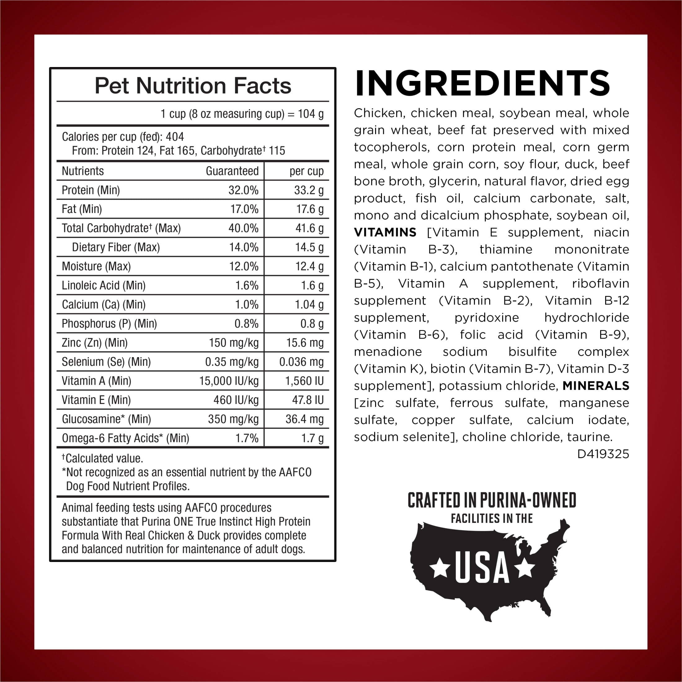 Purina ONE True Instinct High Protein Dog Food Formula with Real Chicken and Duck Natural with Added Vitamins and Minerals Dog Food - 3.8 lb.