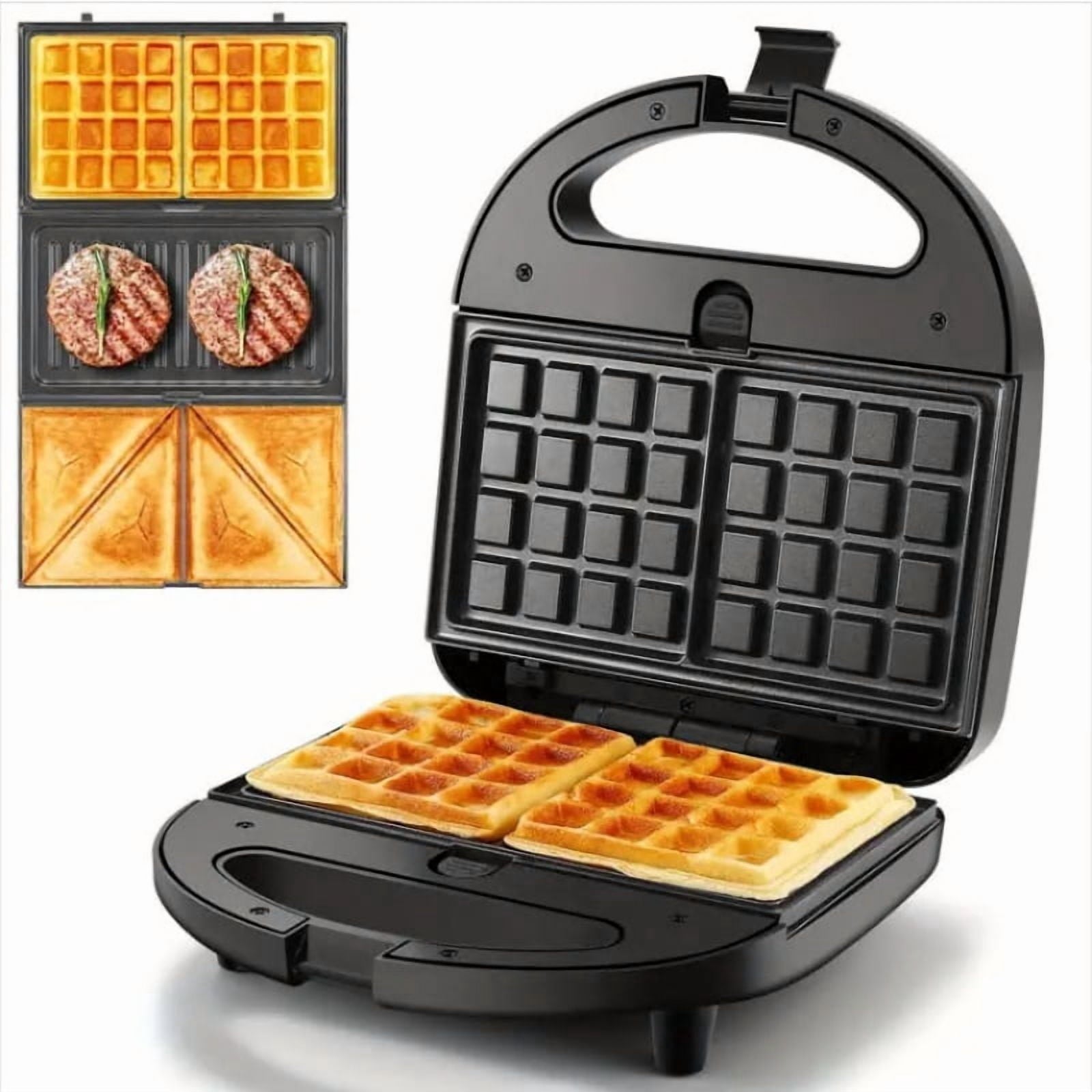 Electric Panini Press Sandwich Maker Indoor Grill - 3-in-1 - Stainless Steel