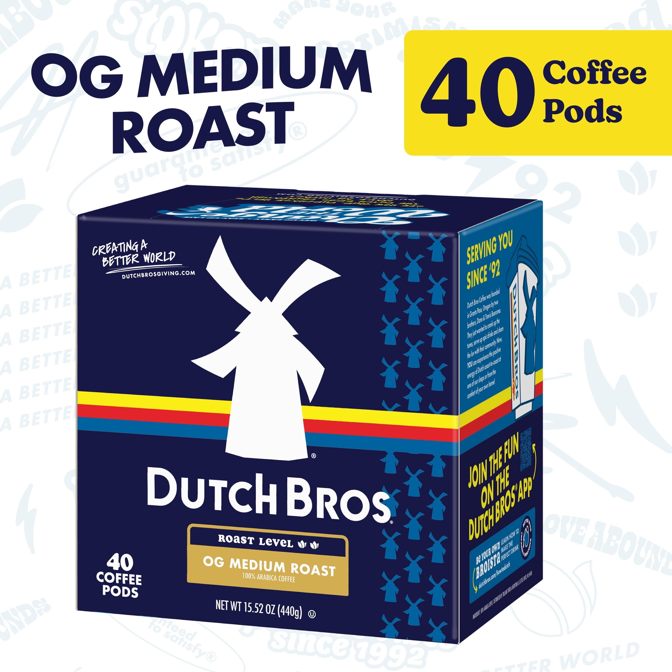 Dutch Bros® OG Medium Roast - 40 Count, Medium Roast, Single Serve Coffee Pods for Keurig K-Cup Brewers