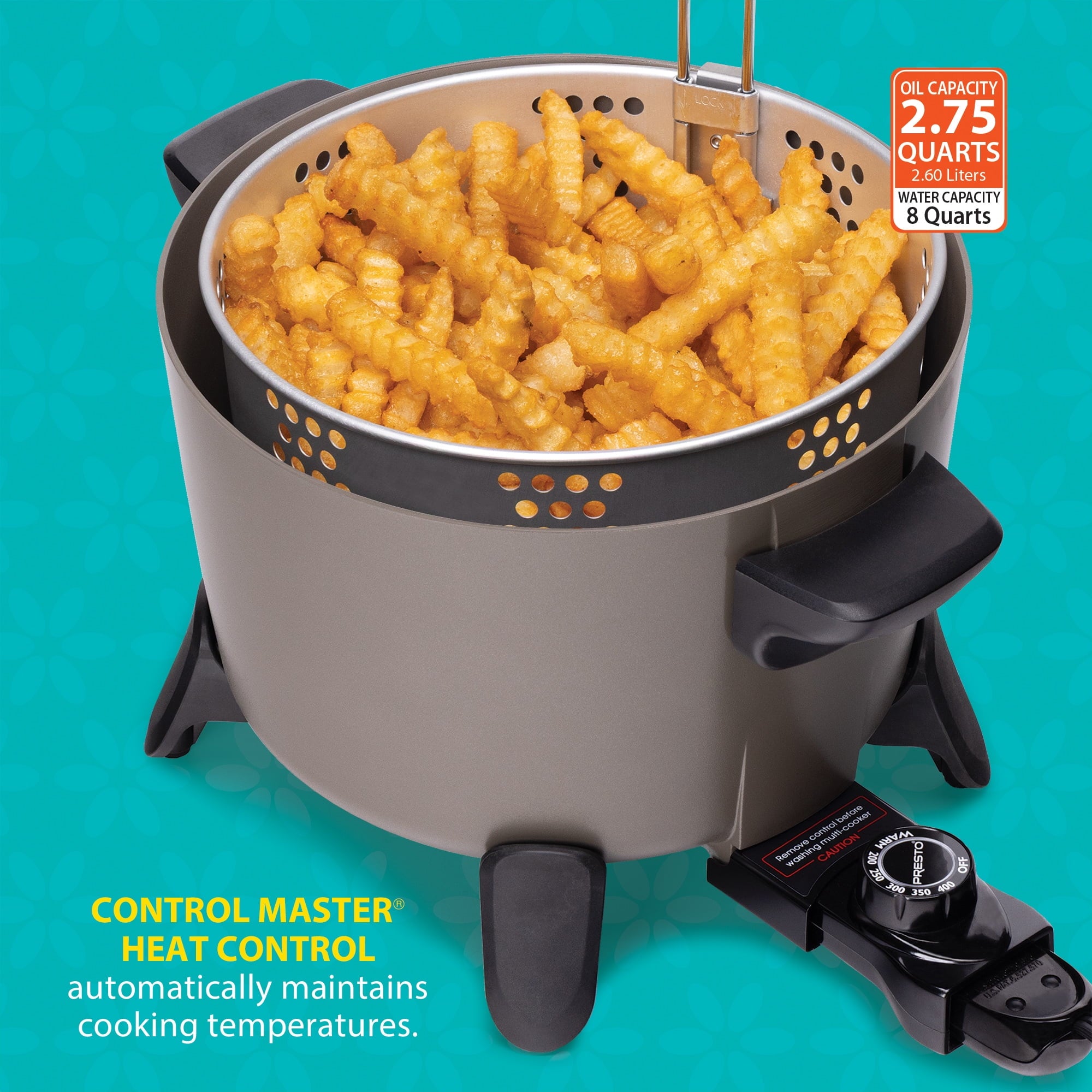 Presto Big Kettle Ceramic Deep Fryer/Multi-Cooker