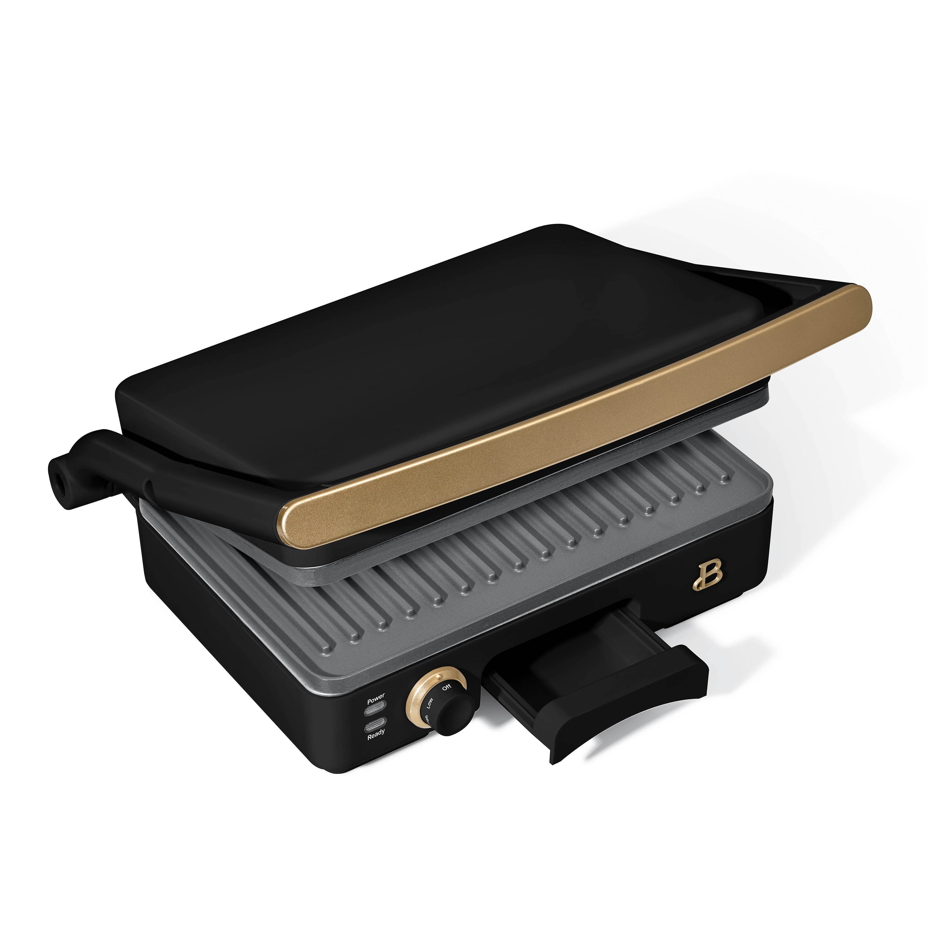 Beautiful 2-in-1 Panini Press & Grill with Detachable Plates - Black Sesame by Drew Barrymore