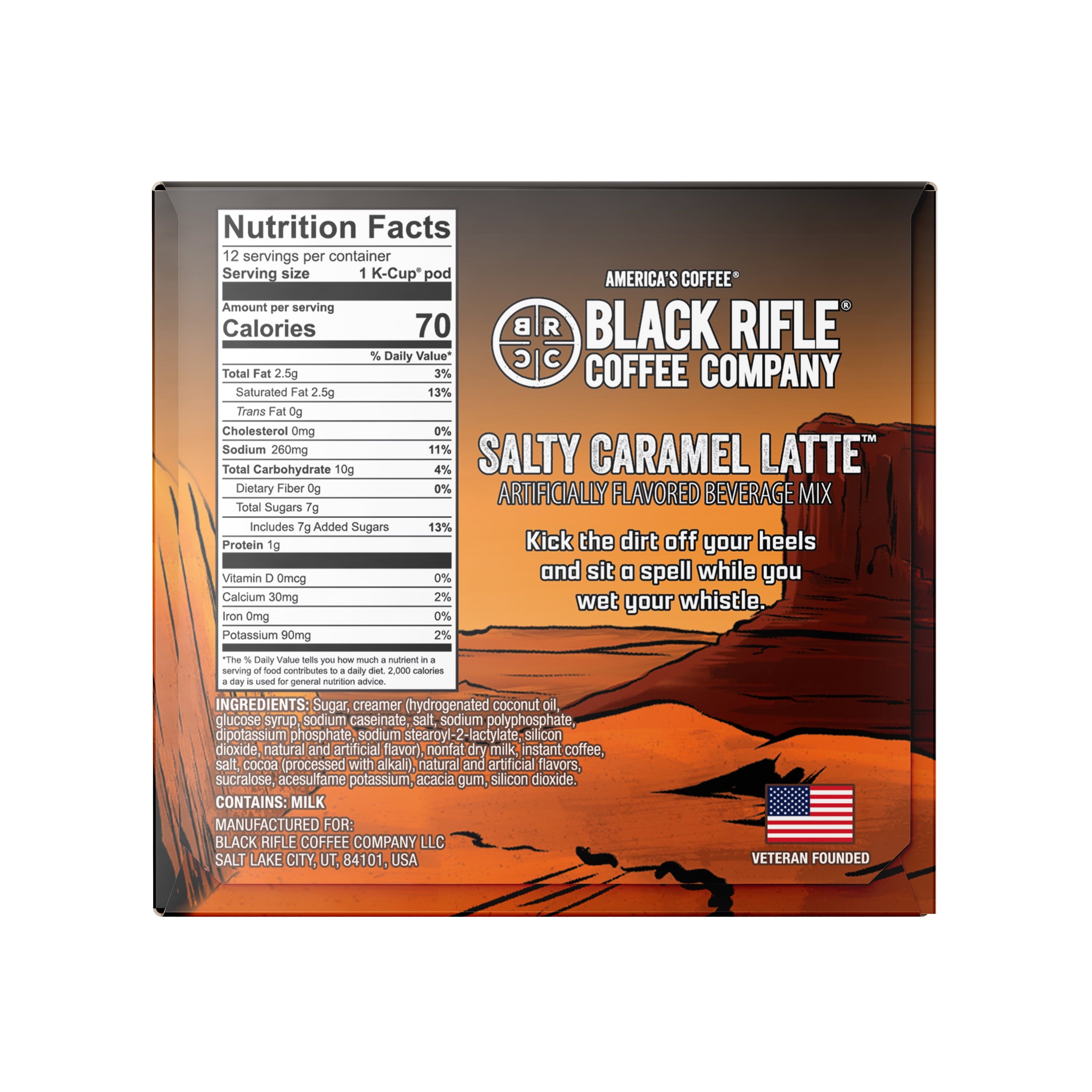 Black Rifle Coffee Company Salty Caramel Latte Keurig K-Cup Pods - Medium Roast, 12 Count - 6-Pack