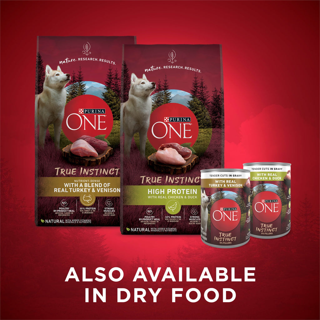 Purina ONE True Instinct Natural Wet Dog Food - High Protein Soft Variety Pack, 13 oz Cans