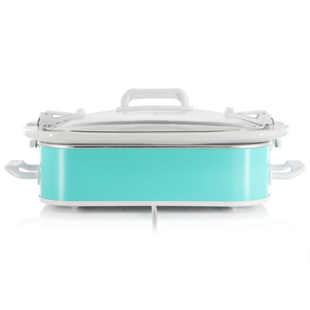MegaChef 3.5 Quart Casserole Slow Cooker with 3 Temperature Settings (Turquoise)