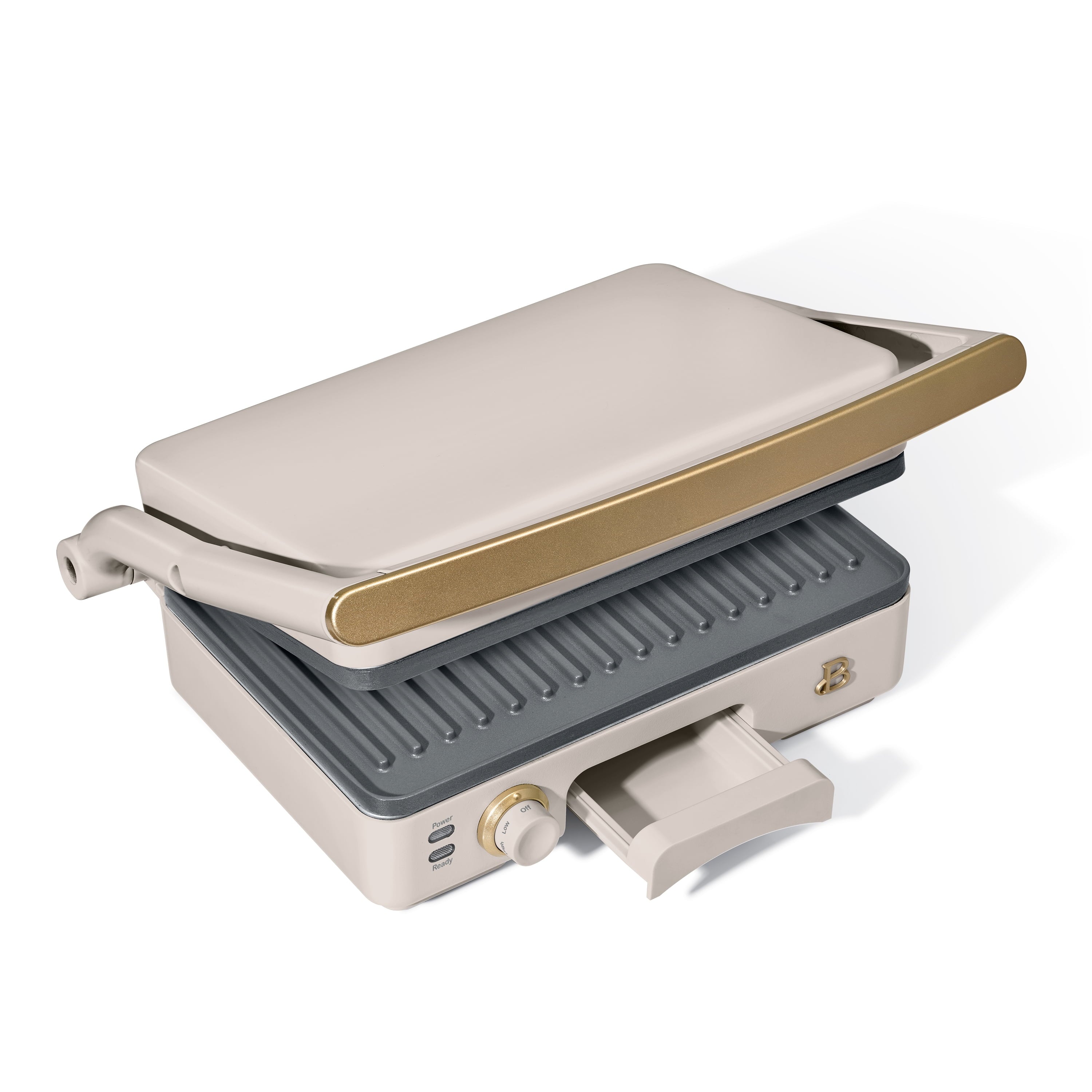Beautiful 2-in-1 Panini Press & Grill with Detachable Plates - Porcini by Drew Barrymore