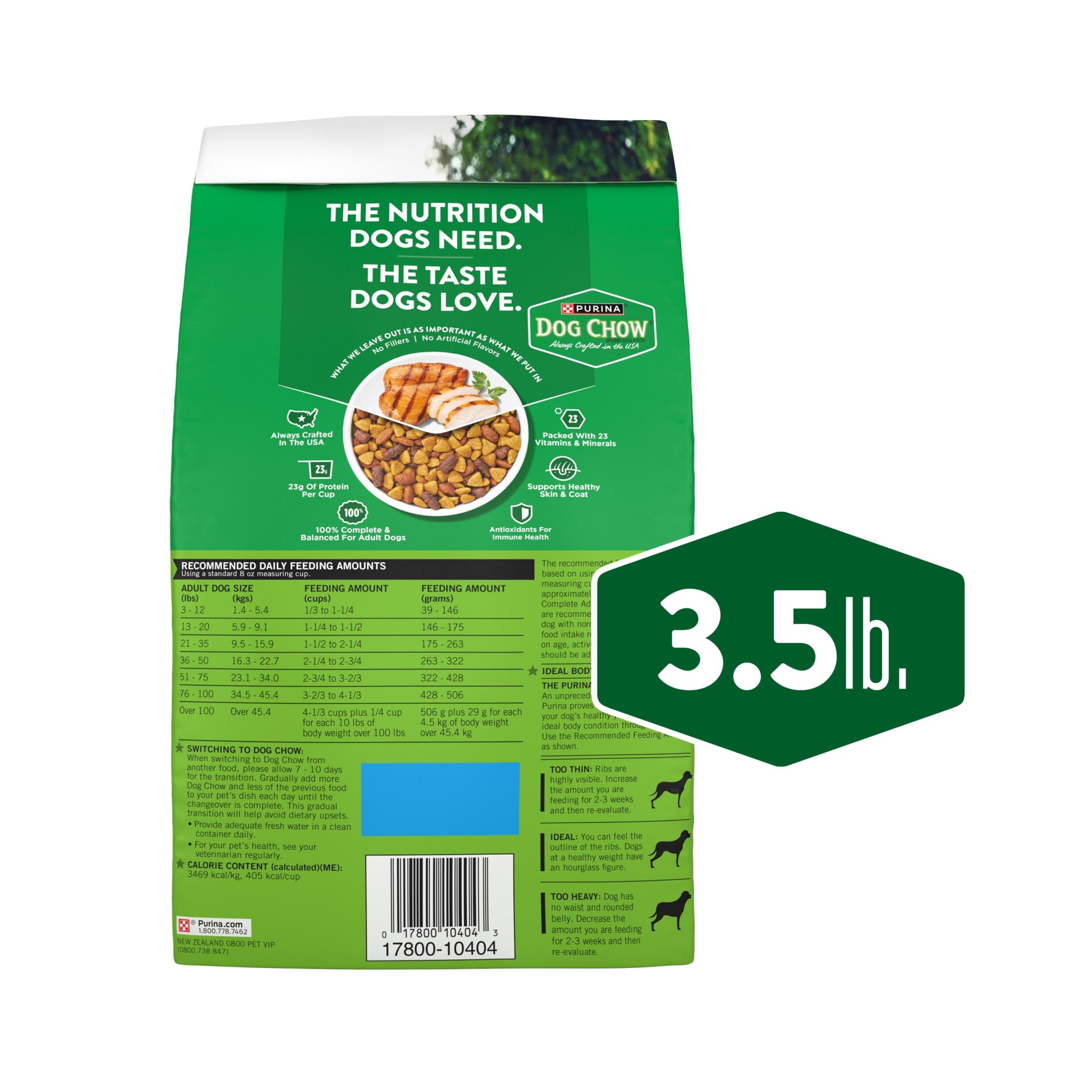 Purina Dog Chow Chicken Flavor Dry Dog Food Complete Adult - 3.5 lb.