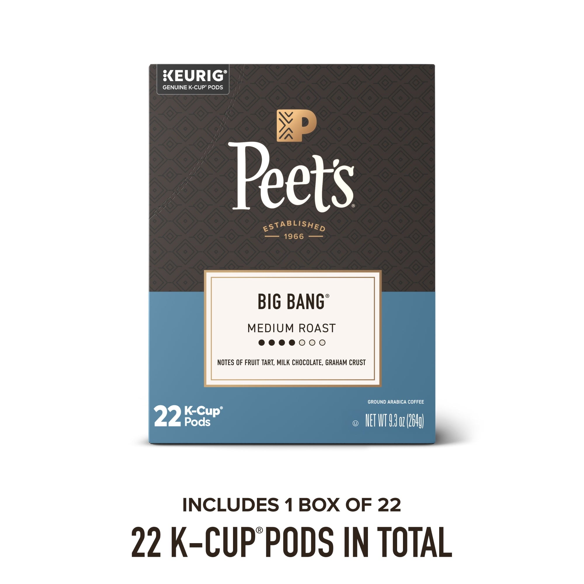 Peet's Coffee Big Bang Premium Medium Roast Keurig K-Cup Coffee Pods - 22 Count