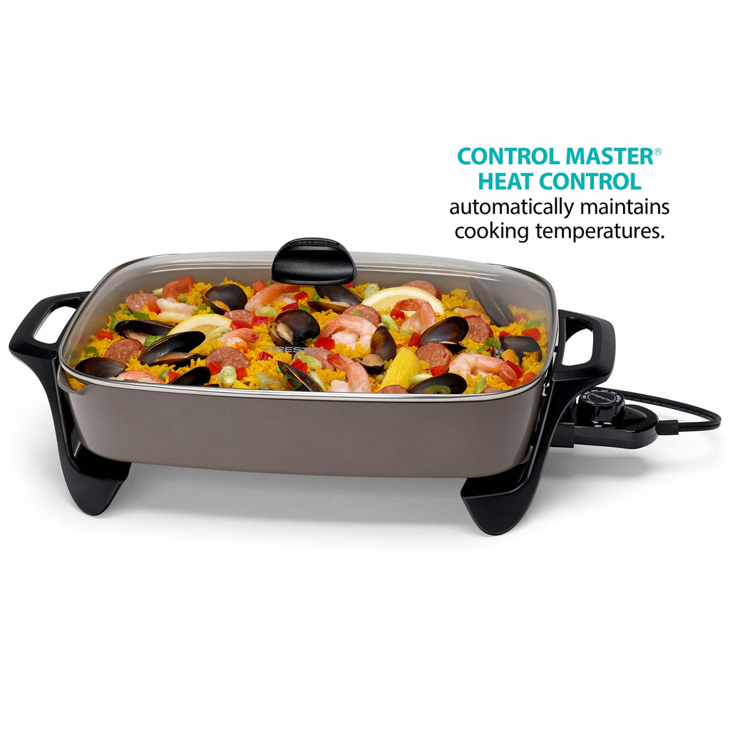 Presto 16" Ceramic Electric Skillet with Glass Cover - Silver 06860