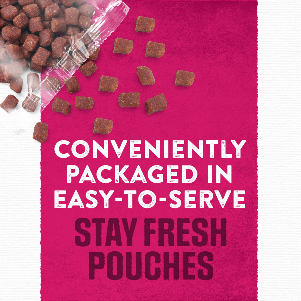Purina Moist & Meaty Dry Dog Food - High Protein Steak Flavor with Real Beef, 6 oz Pouches (36 Pack)