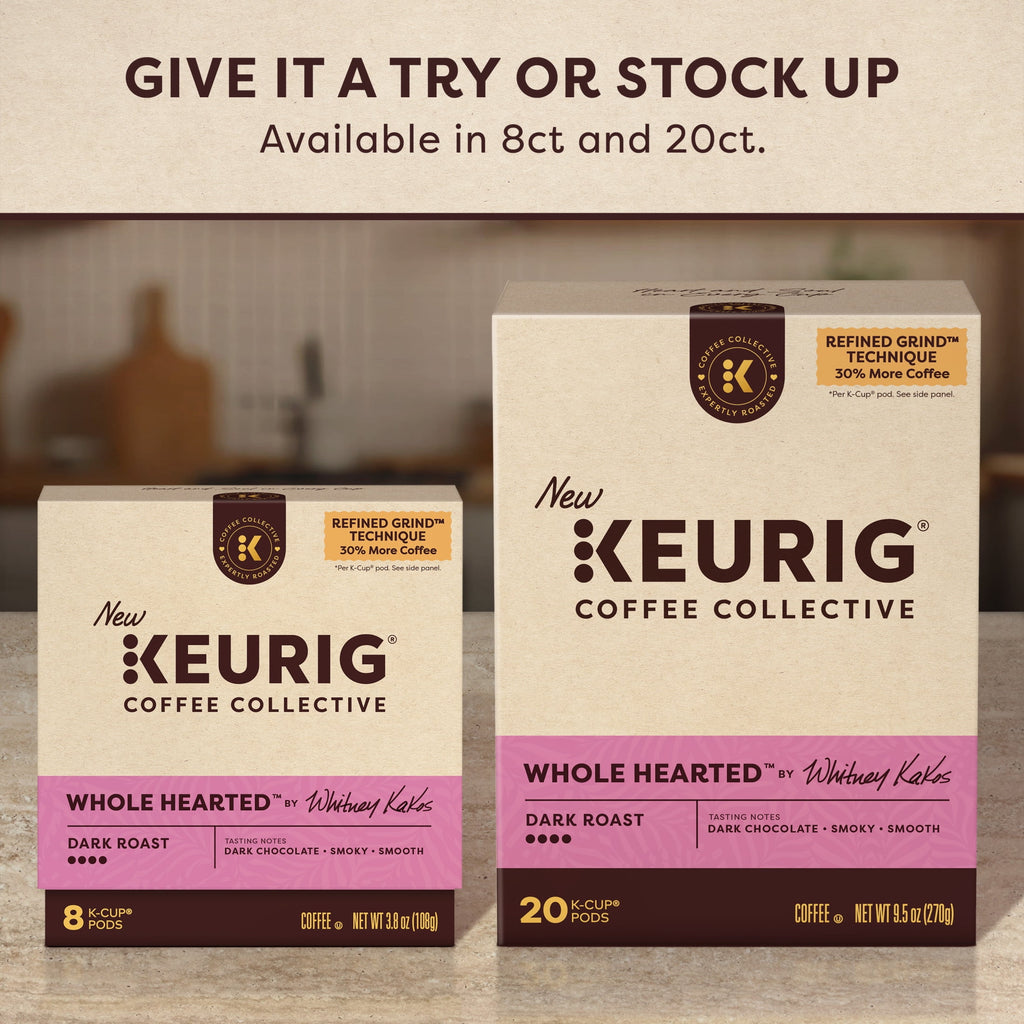 Keurig Coffee Collective - Whole Hearted by Whitney Kakos, Dark Roast K-Cup Coffee Pods, 8 Count