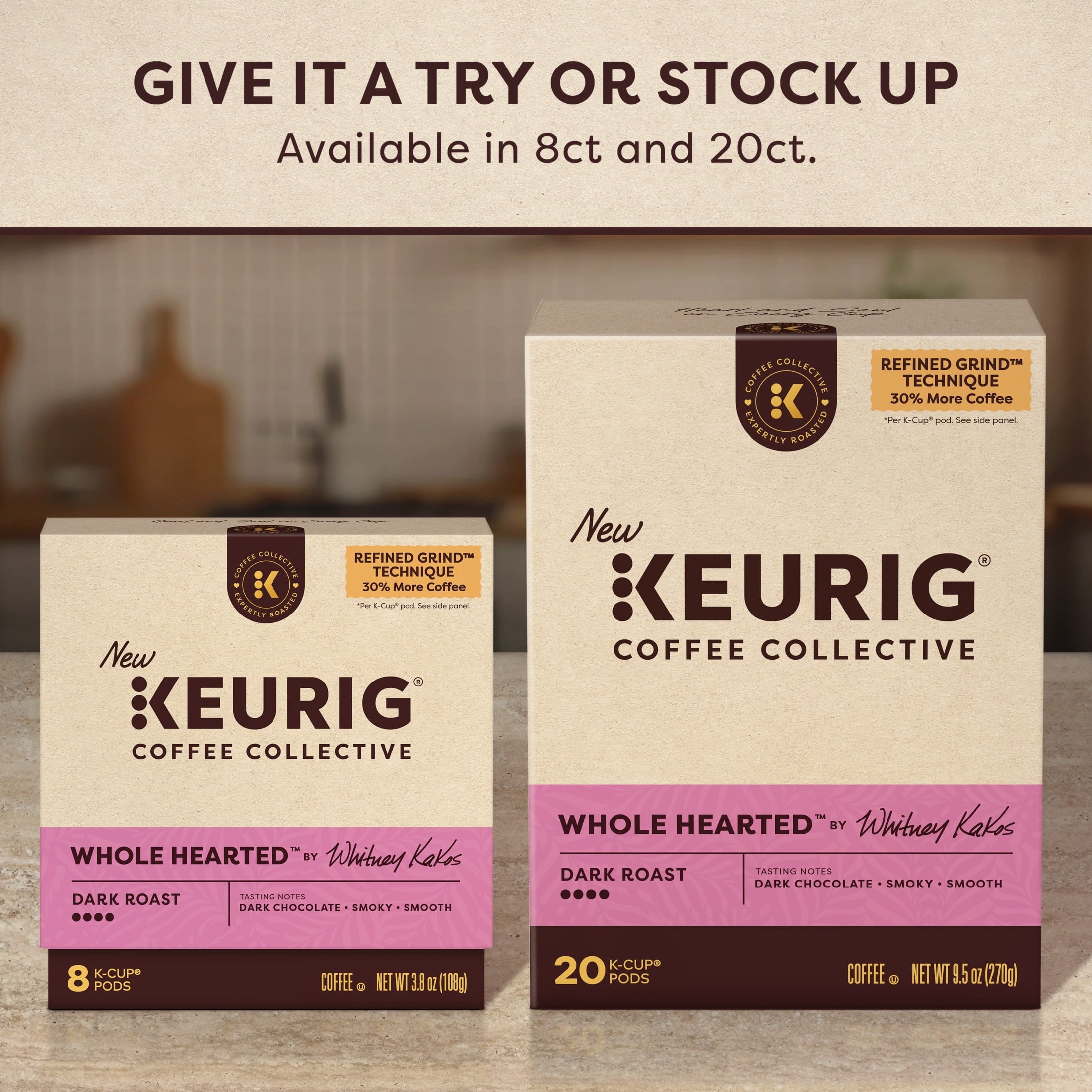 Keurig Coffee Collective - Whole Hearted by Whitney Kakos, Dark Roast K-Cup Coffee Pods, 8 Count