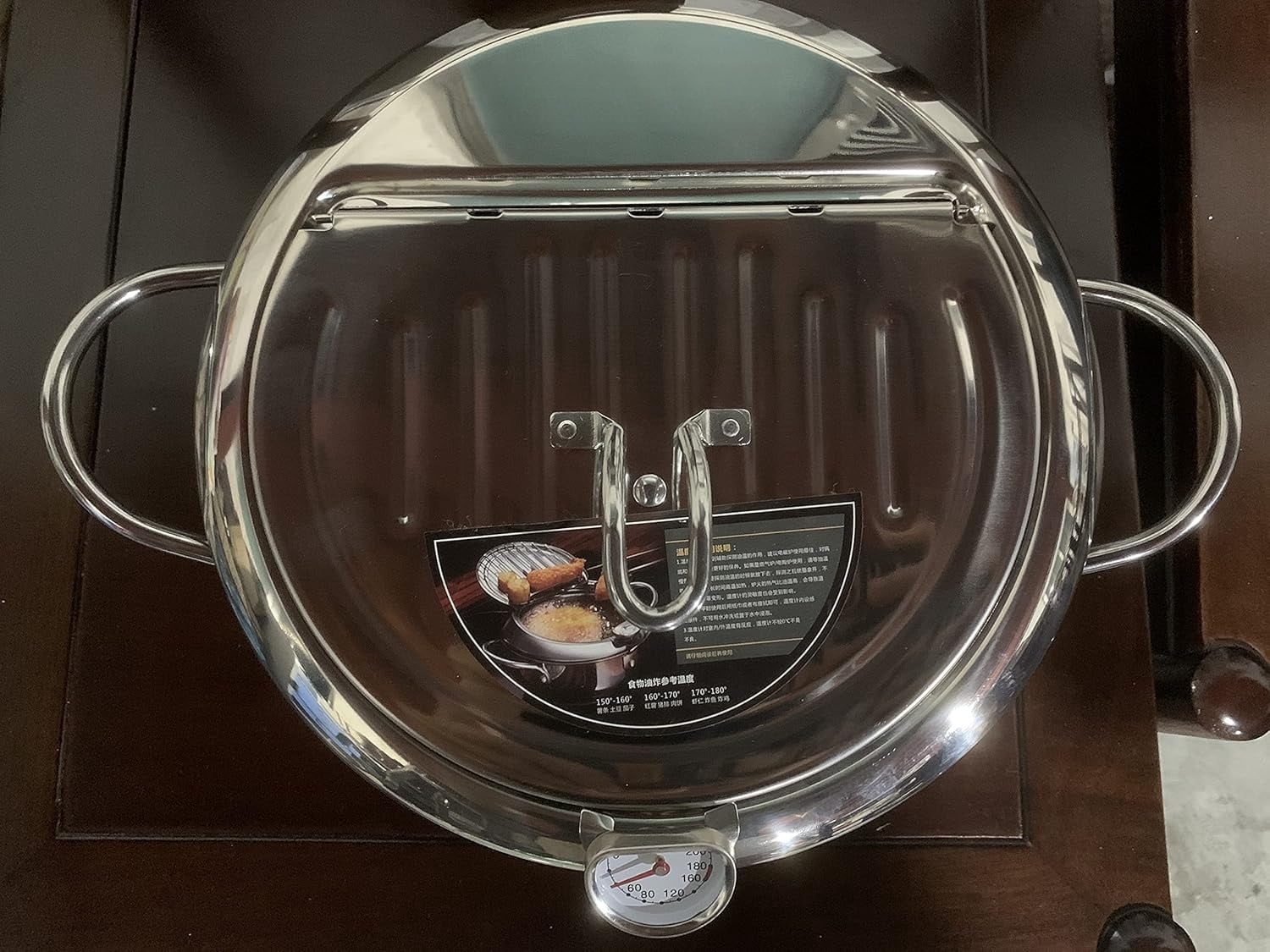 ZLF Deep Fryer Pot - 304 Stainless Steel Frying Pot with Oil Drain, Temperature Control and Lid, Tempura Deep Fryer Pot for Kitchen Stove/Induction Cooker French Fries Fryer 9.4"