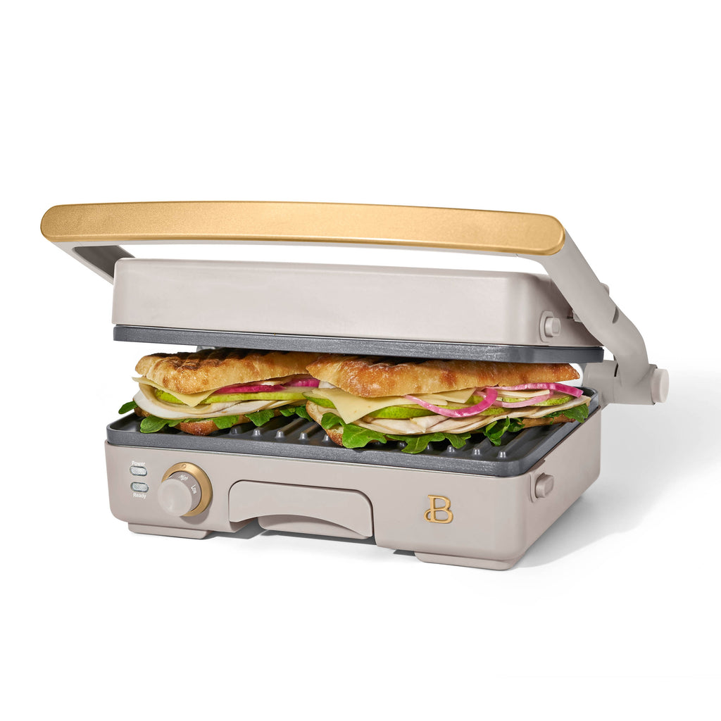 Beautiful 2-in-1 Panini Press & Grill with Detachable Plates - Porcini by Drew Barrymore