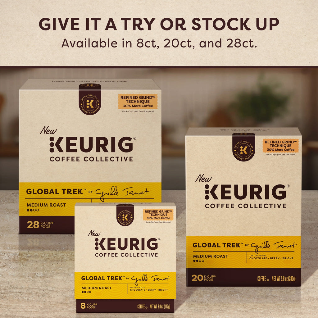 Keurig Coffee Collective - Global Trek by Cyrille Jannet, Medium Roast K-Cup Coffee Pods, 8 Count