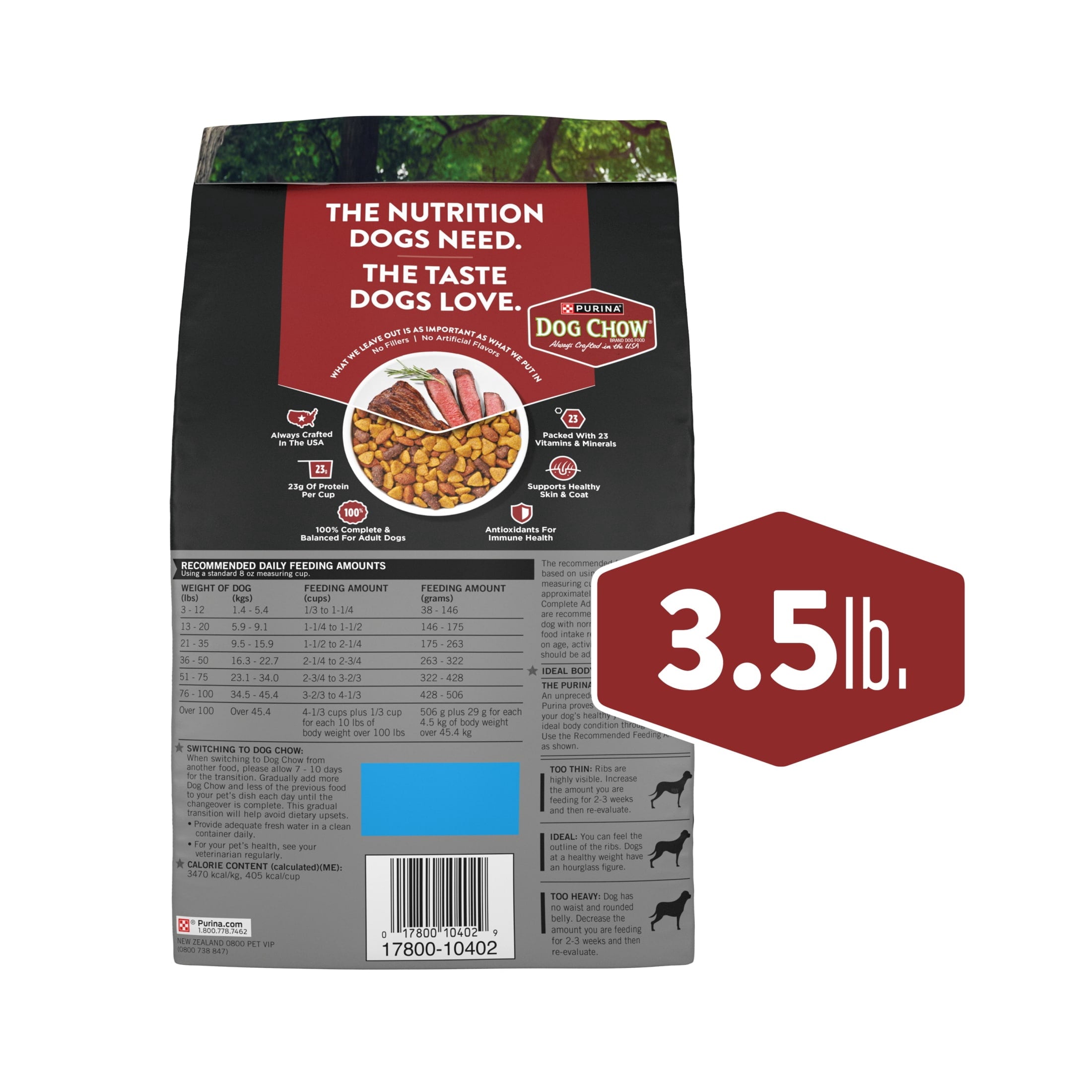Purina Dog Chow Complete Adult Dry Dog Food for Adult Dogs - Kibble Beef Flavor, 3.5 lb.