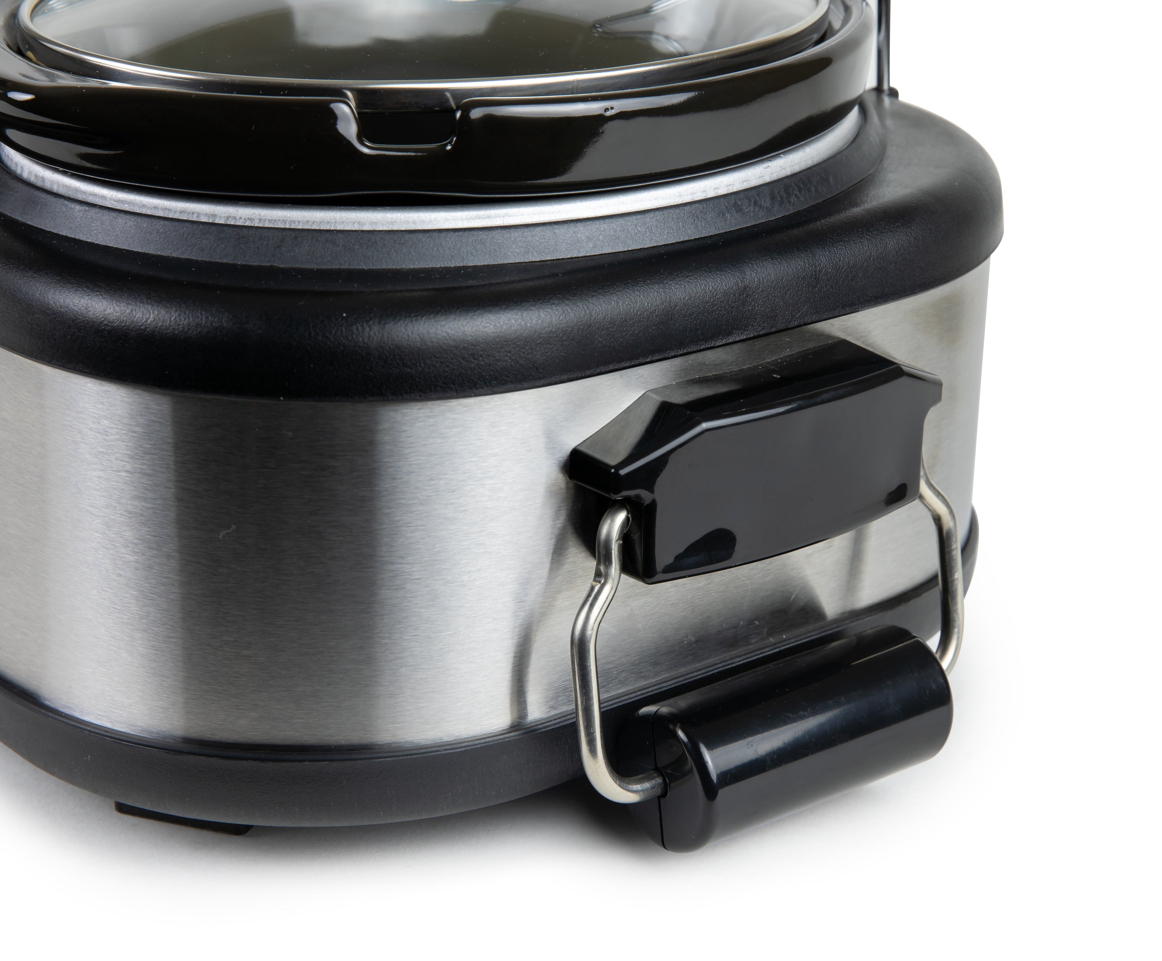 Nostalgia 1.5 qt Triple Slow Cooker - 3 Crock Pot Buffet Server with Removable Ceramic Pots, Stainless Steel