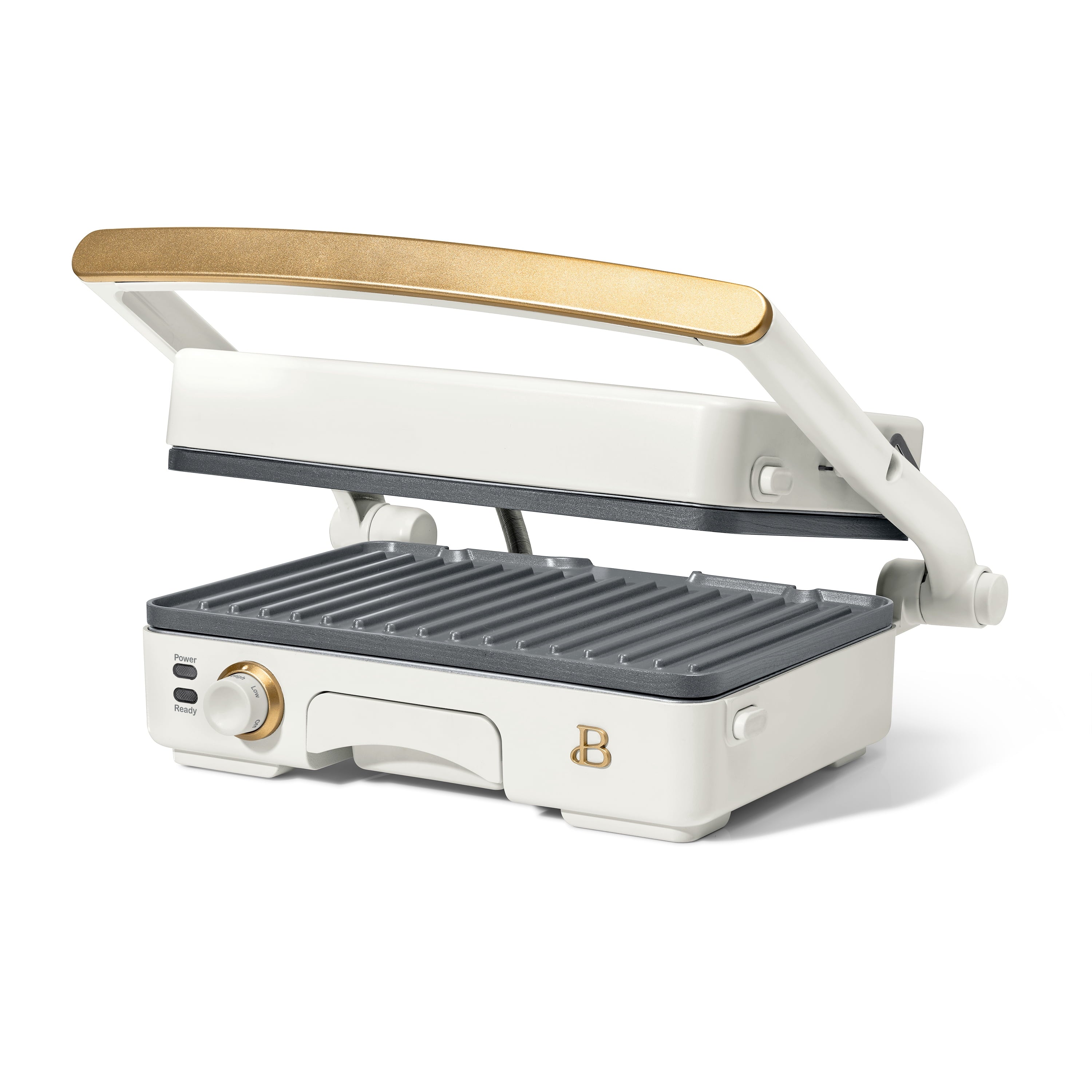 Beautiful 2-in-1 Panini Press & Grill with Detachable Plates - White Icing by Drew Barrymore