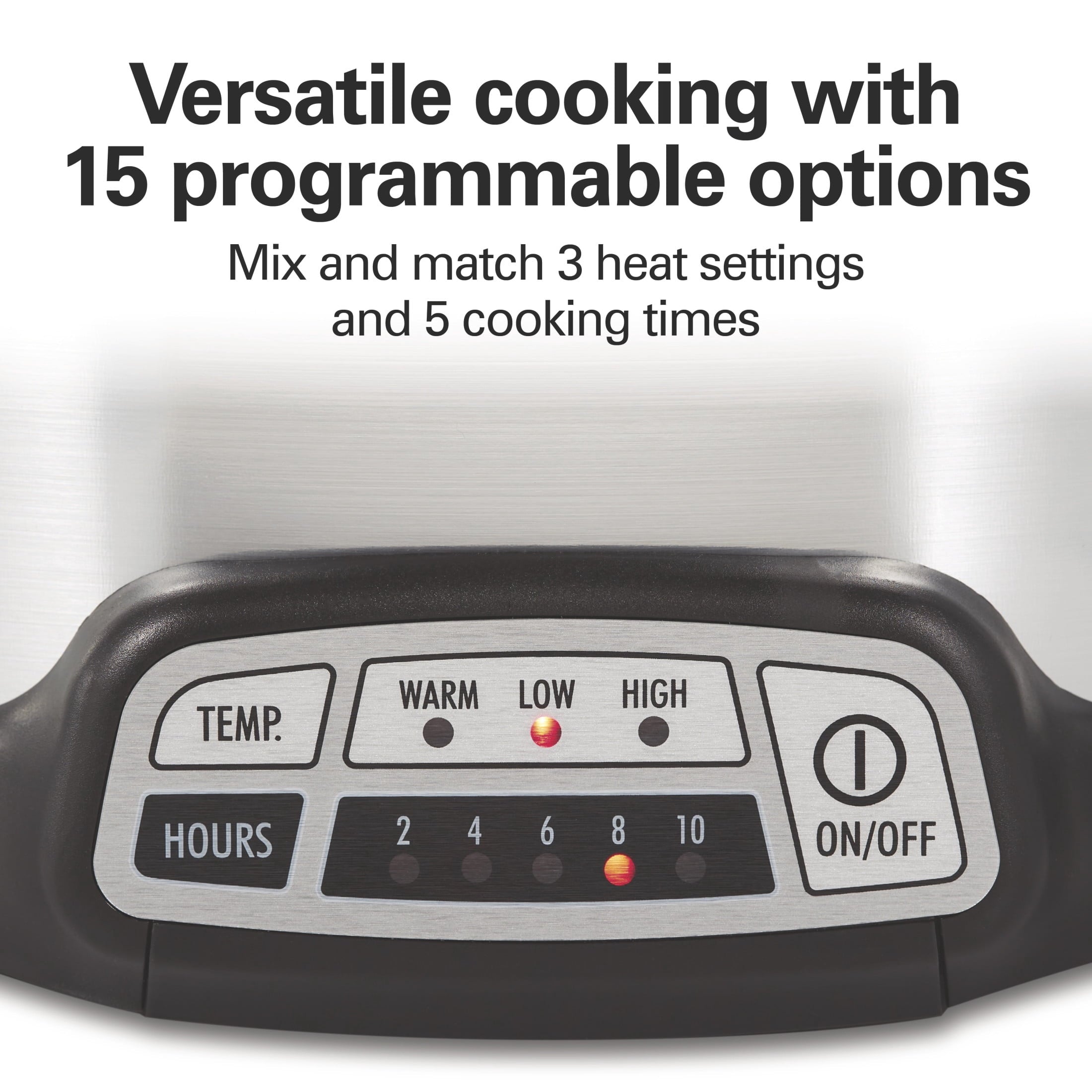 Hamilton Beach 7 Qt Programmable Slow Cooker - Stoneware Crock with Removable Pot, Stainless Steel