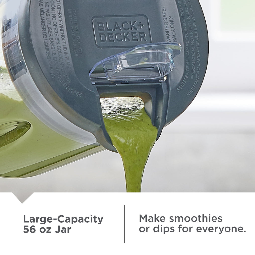 BLACK+DECKER Ice Crush Blender - 56 oz Plastic Jar, 700W, 6-Tip Blade, 8 Speeds + Pulse